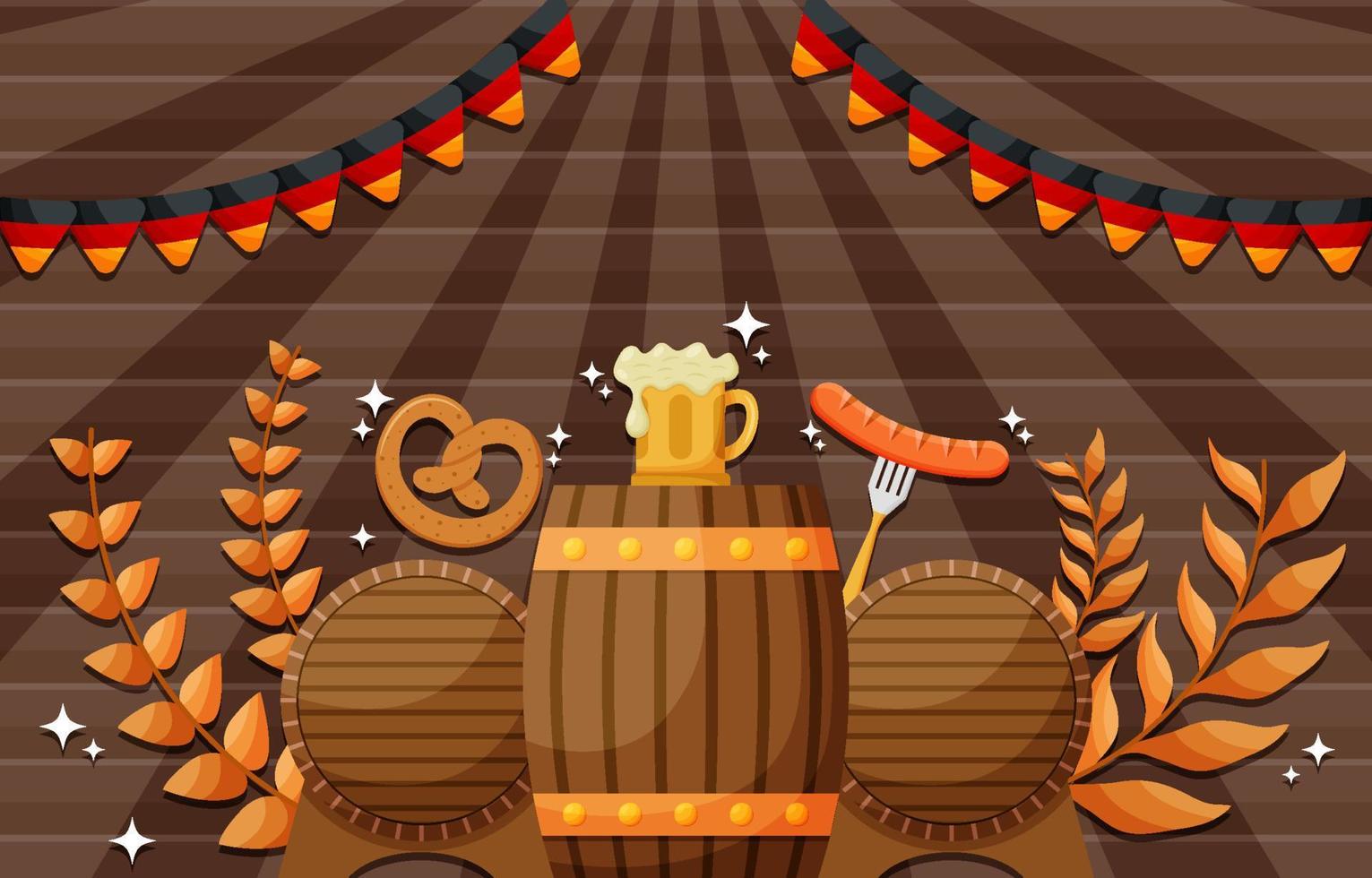 Oktoberfest Food and Beverage Background vector