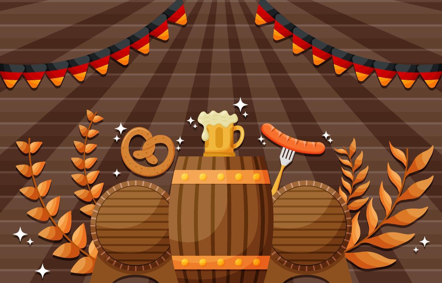 fondo de comida y bebida de oktoberfest vector