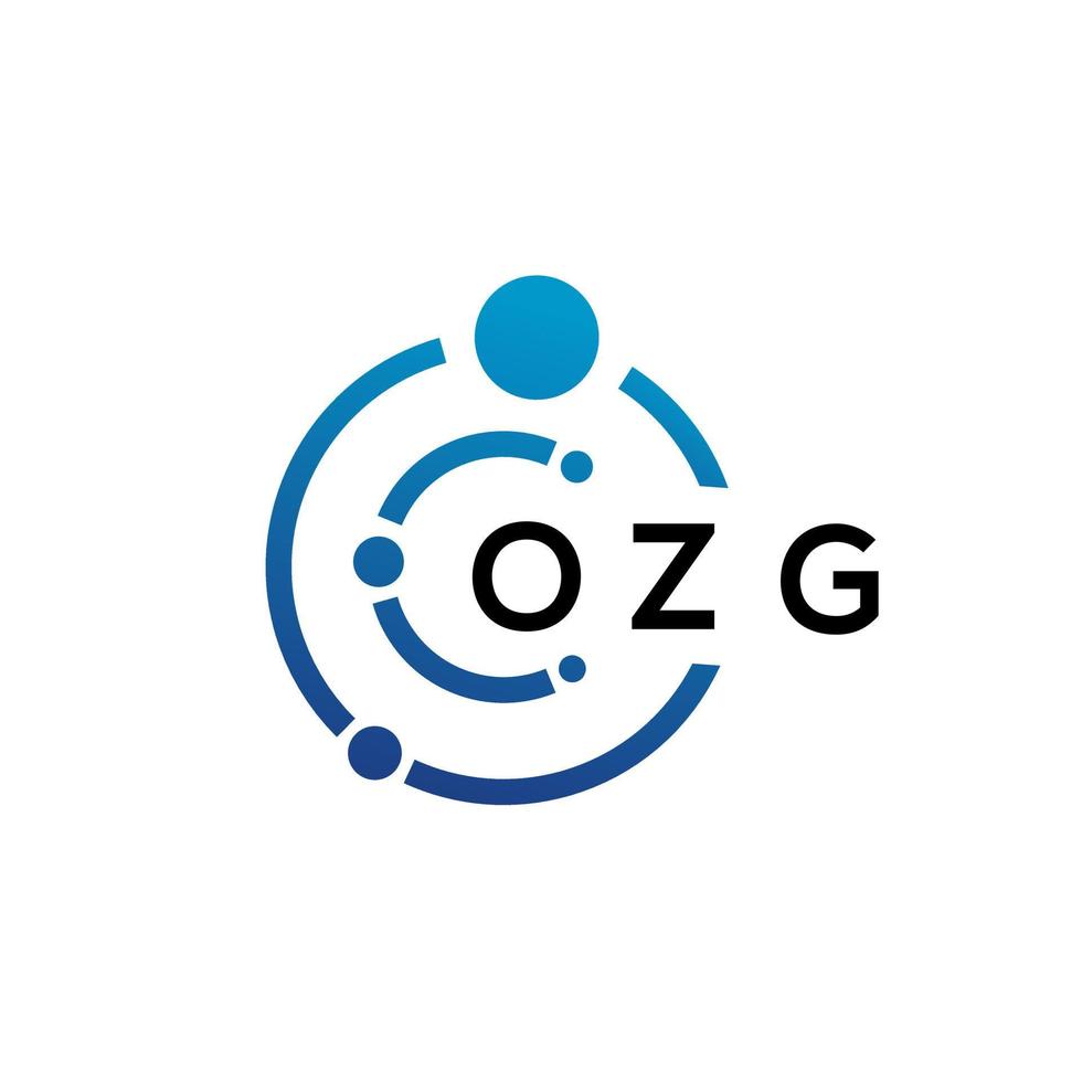 diseño de logotipo de tecnología de letra ozg sobre fondo blanco. ozg iniciales creativas letra concepto de logotipo. diseño de letras ozg. vector