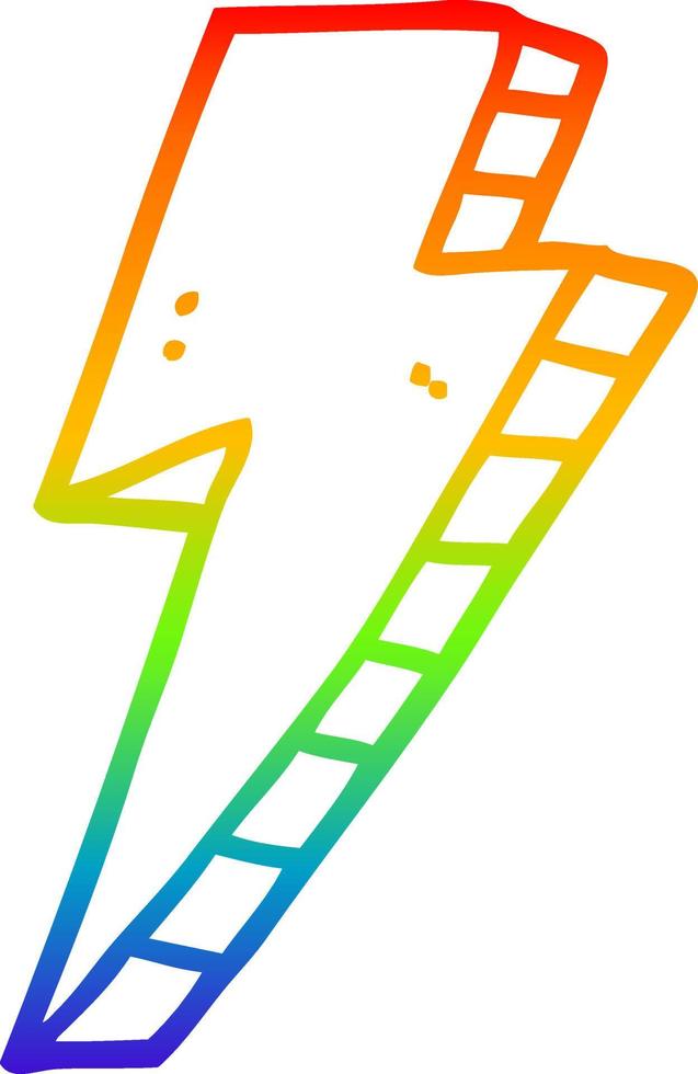 rayo de dibujos animados de dibujo de línea de gradiente de arco iris  10116824 Vector en Vecteezy