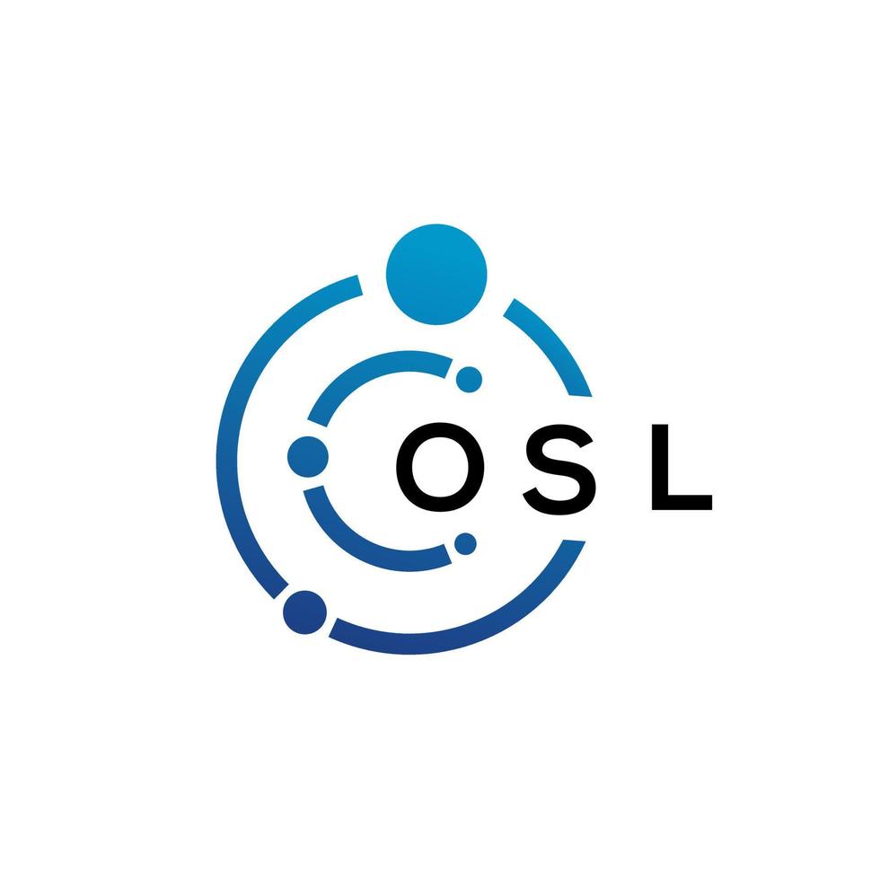 OSL letter technology logo design on white background. OSL creative initials letter IT logo concept. OSL letter design. vector