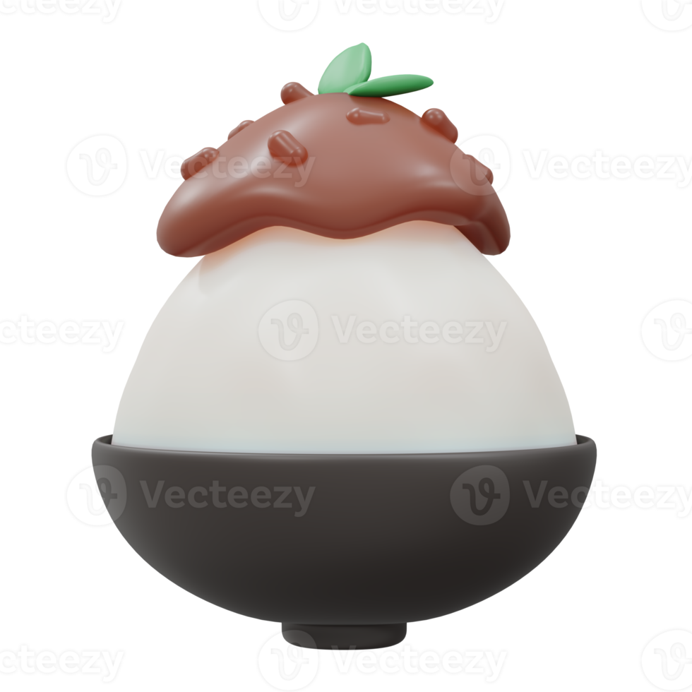 bingsu feijão vermelho vestir 3d render png