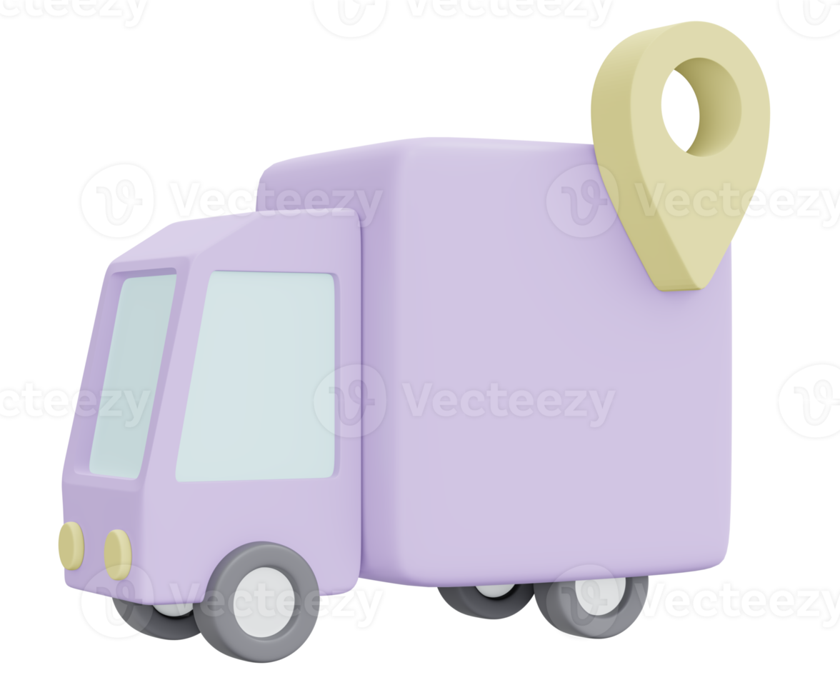 lkw-liefersymbol versandgeschäft 3d rendern png