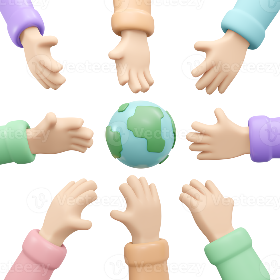 Save the Earth icon 3d render png