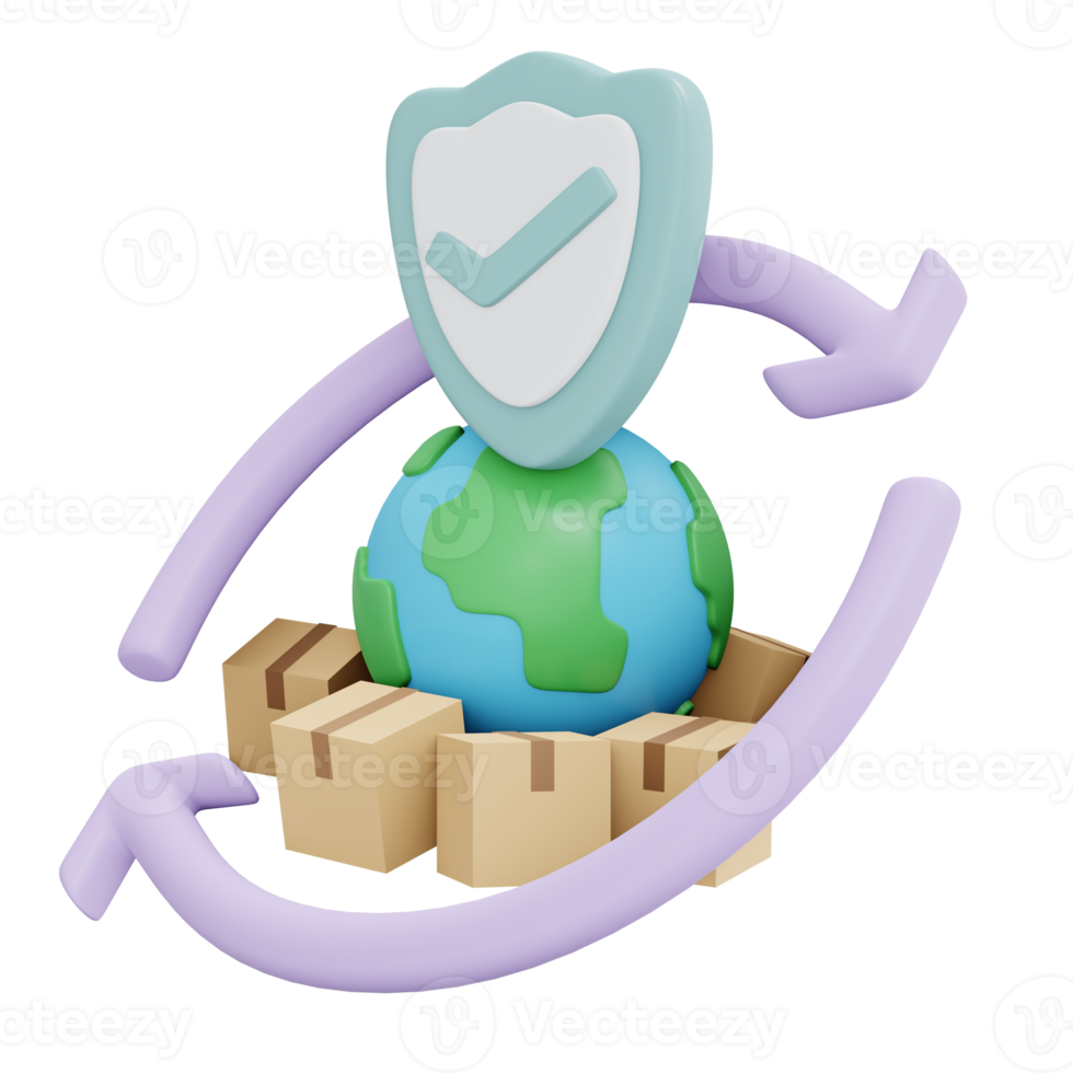 garantie opslaan product verzending 3d render geïsoleerd op achtergrond png