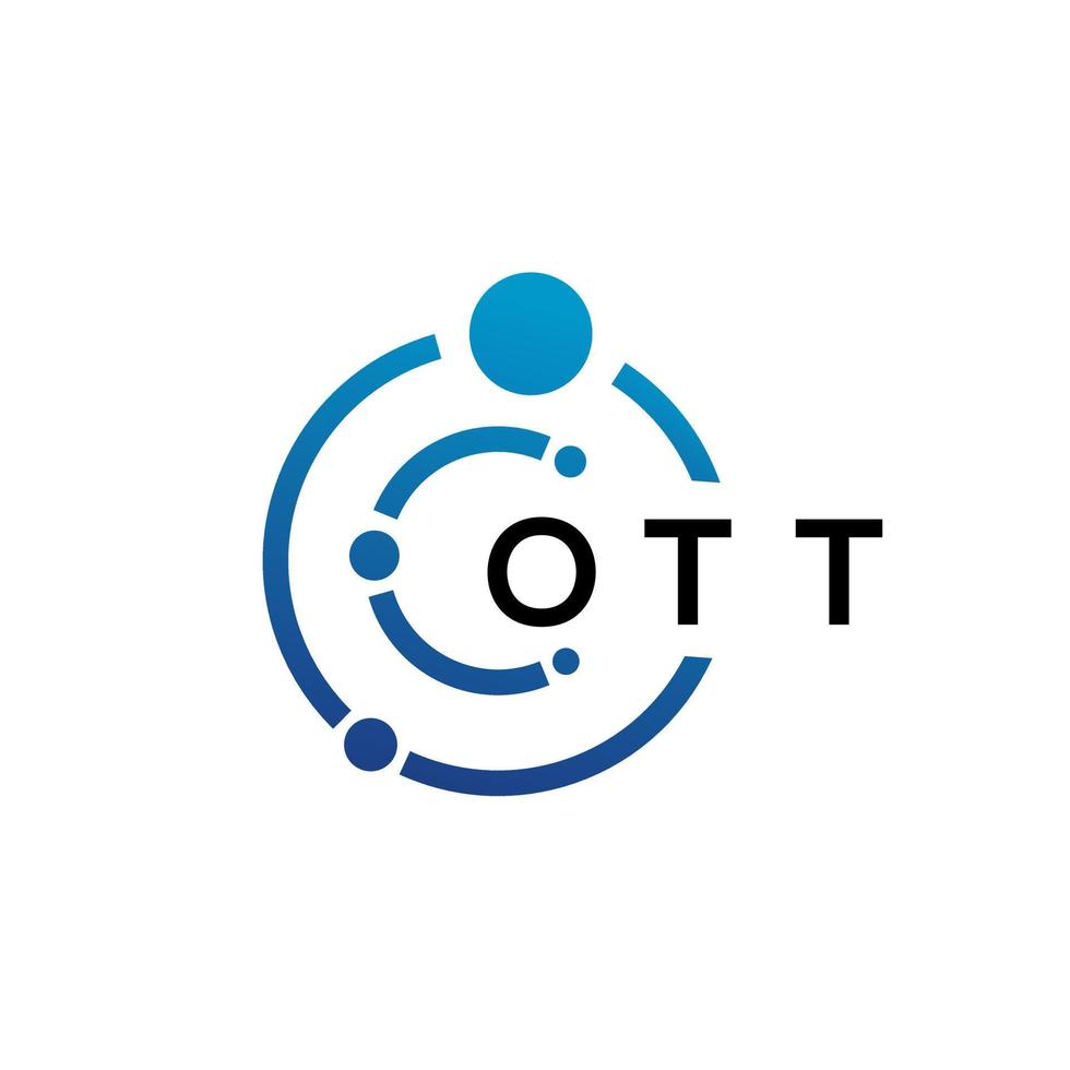 diseño de logotipo de tecnología de letras ott sobre fondo blanco. ott creative initials letter it concepto de logotipo. diseño de letras tt. vector