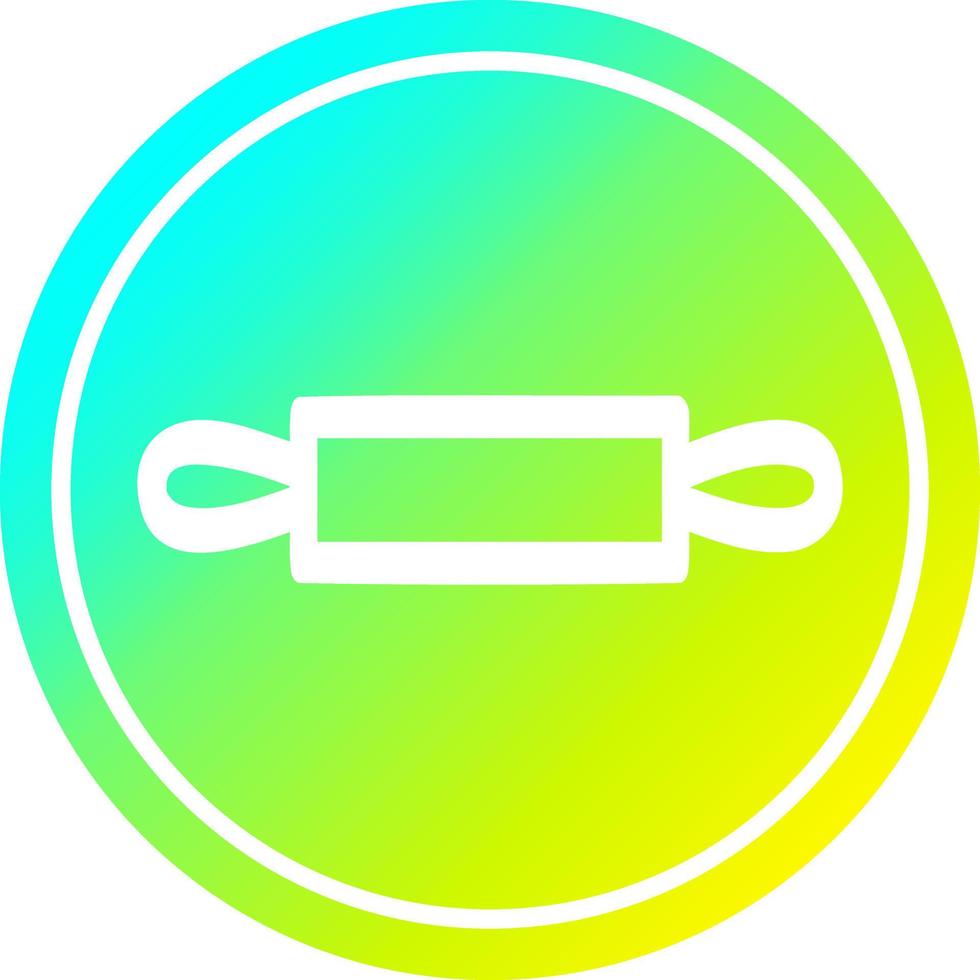 rolling pin circular in cold gradient spectrum vector