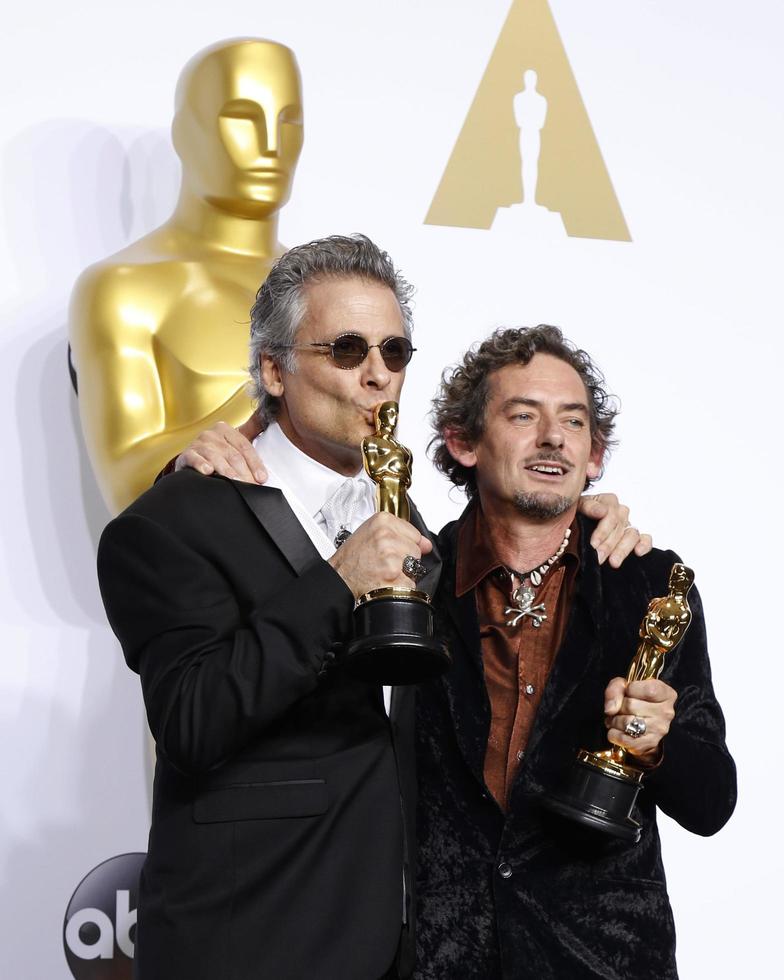 LOS ANGELES, FEB 28 - David White, Mark Mangini at the 88th Annual Academy Awards, Press Room at the Dolby Theater on February 28, 2016 in Los Angeles, CA photo