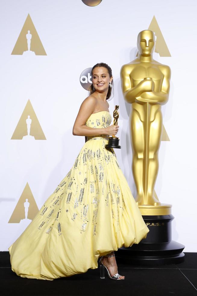 LOS ANGELES, FEB 28 - Alicia Vikander at the 88th Annual Academy Awards, Press Room at the Dolby Theater on February 28, 2016 in Los Angeles, CA photo