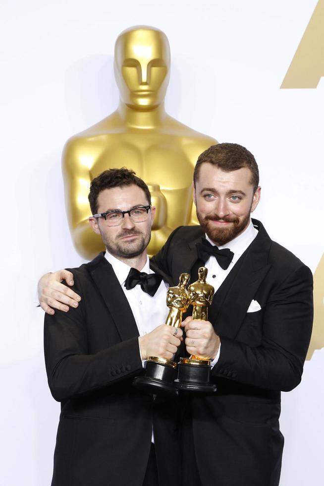 LOS ANGELES, FEB 28 - Jimmy Napes, Sam Smith at the 88th Annual Academy Awards, Press Room at the Dolby Theater on February 28, 2016 in Los Angeles, CA photo