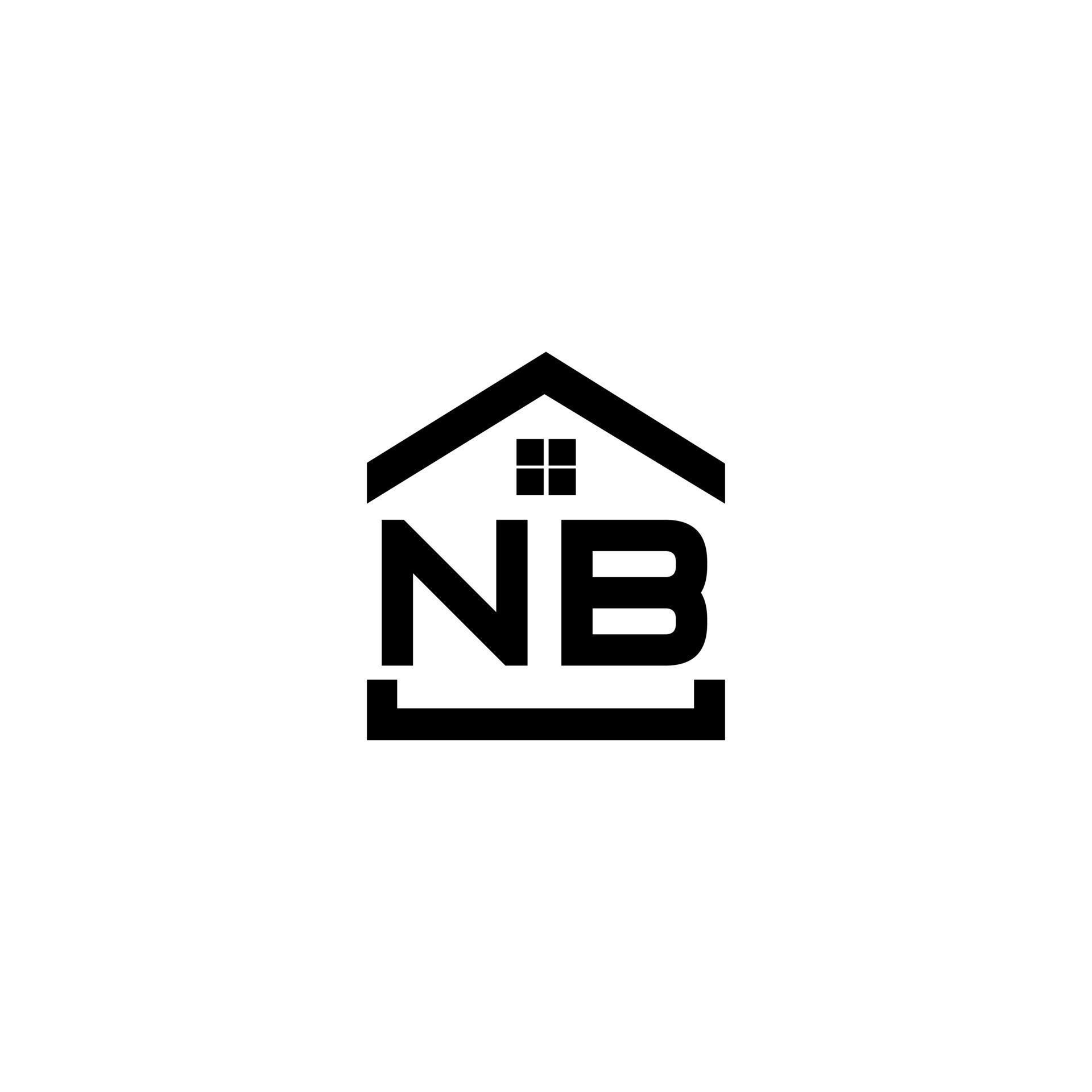 NB letter logo design on WHITE background. NB creative initials letter