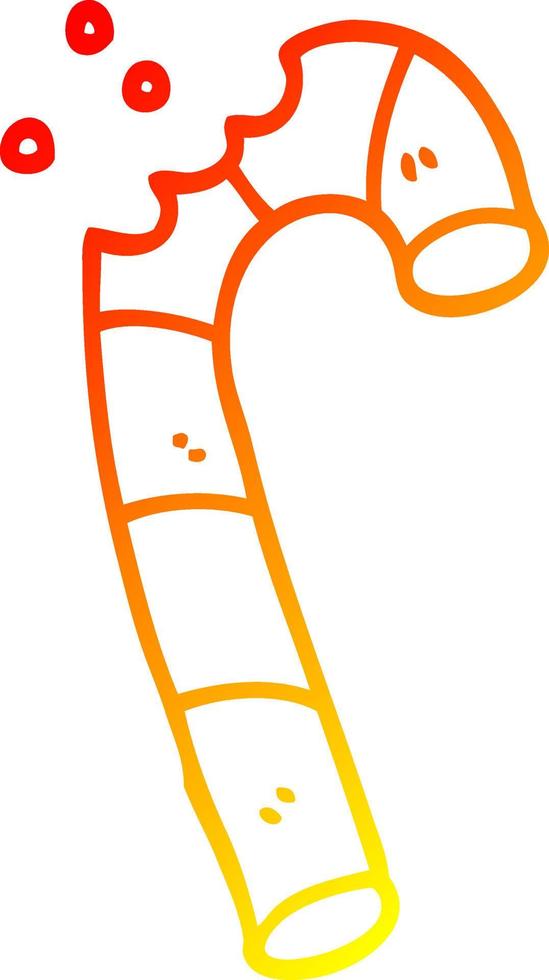 warm gradient line drawing cartoon xmas candy cane vector