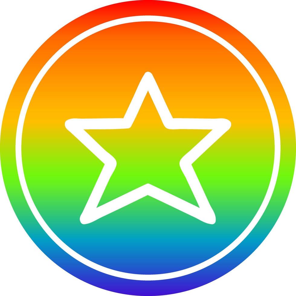 star shape circular in rainbow spectrum vector