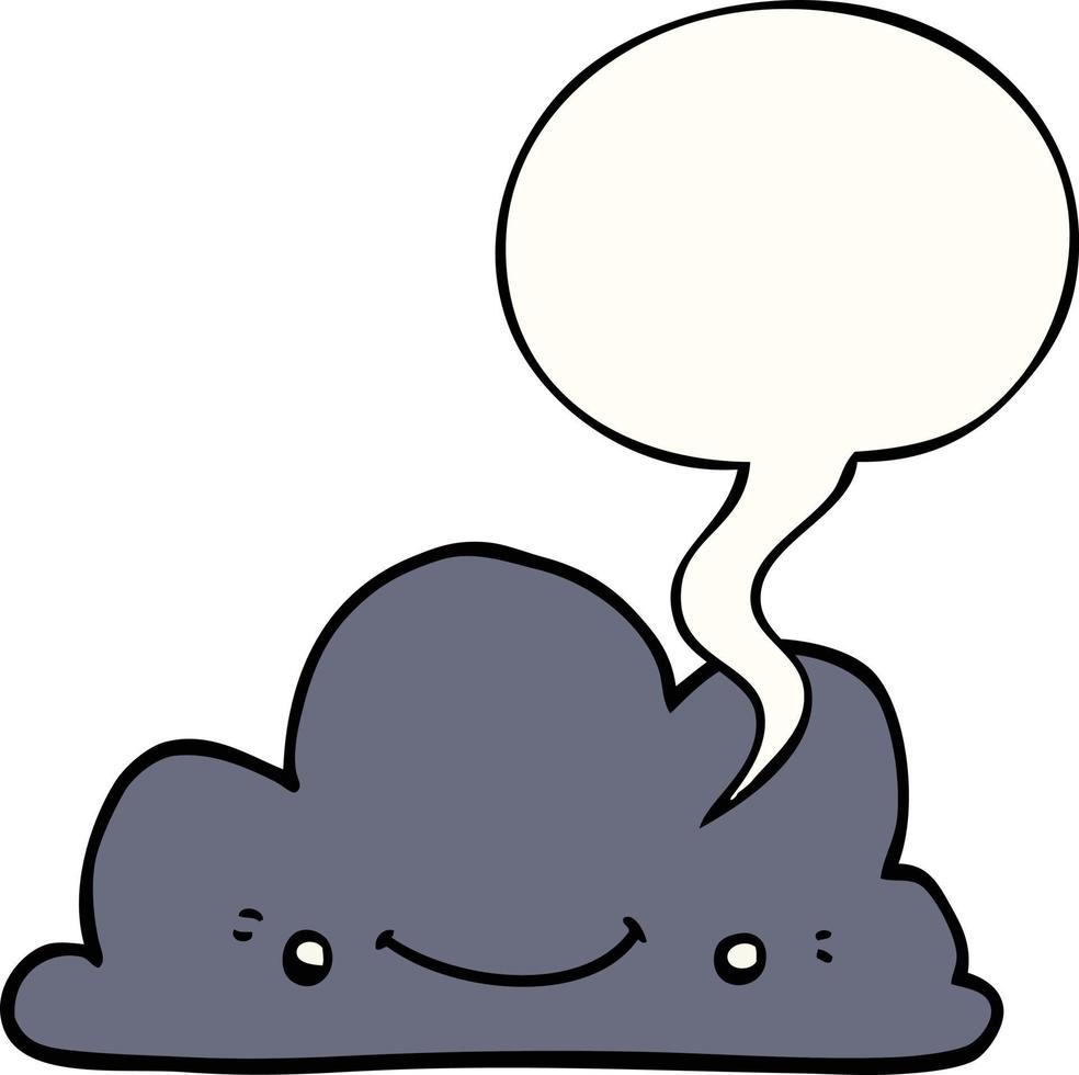 cute cartoon cloud and speech bubble vector