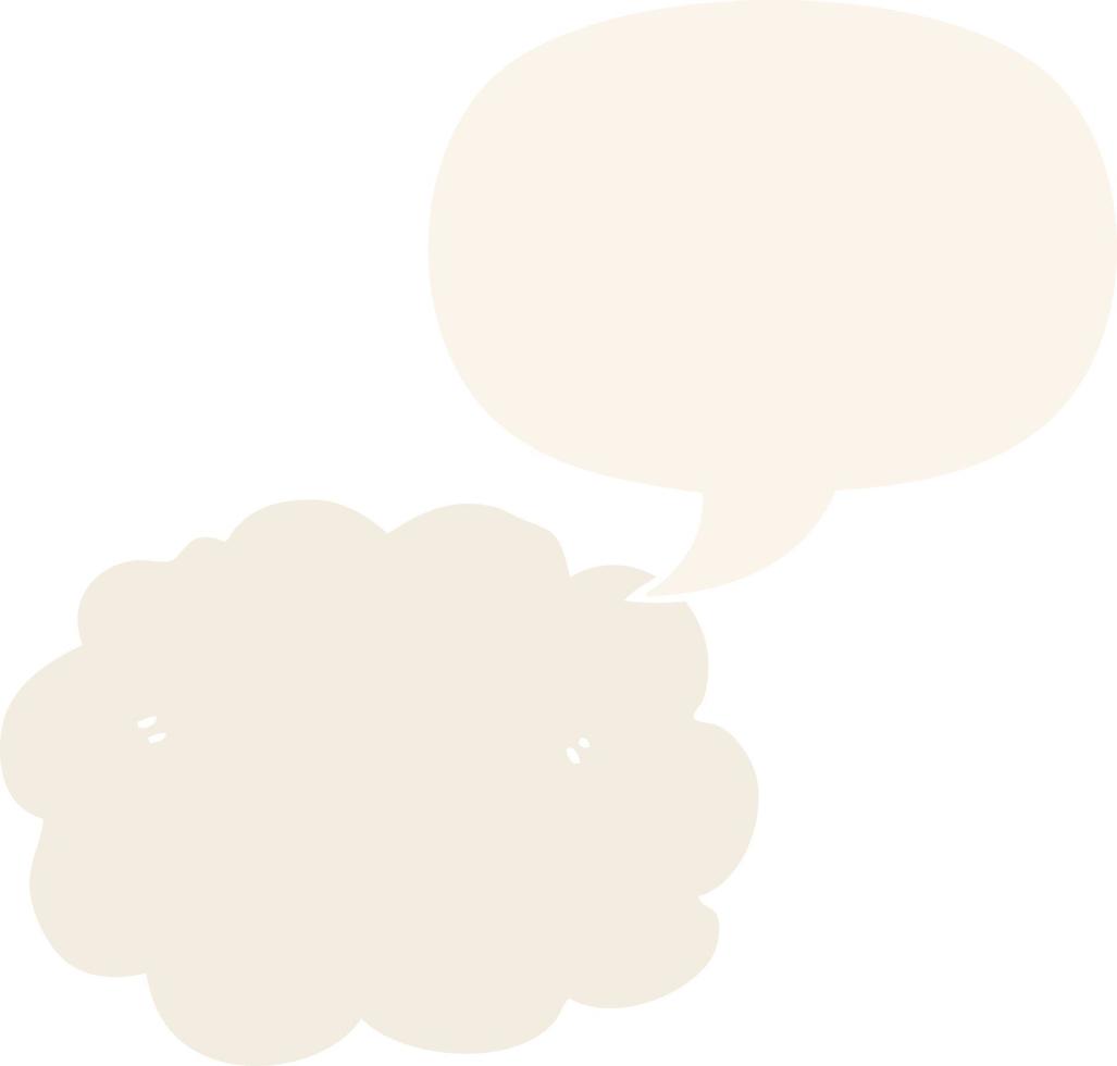 cartoon cloud and speech bubble in retro style vector