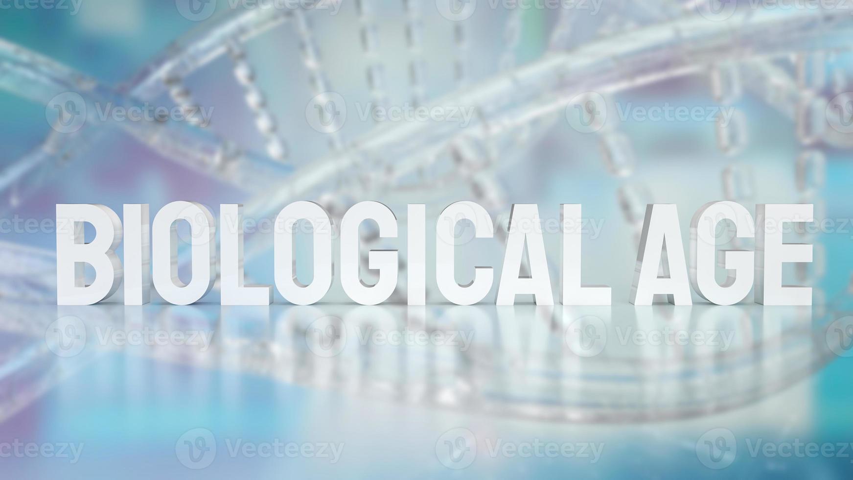 The biological age on dna  background for sci or medical concept 3d rendering photo