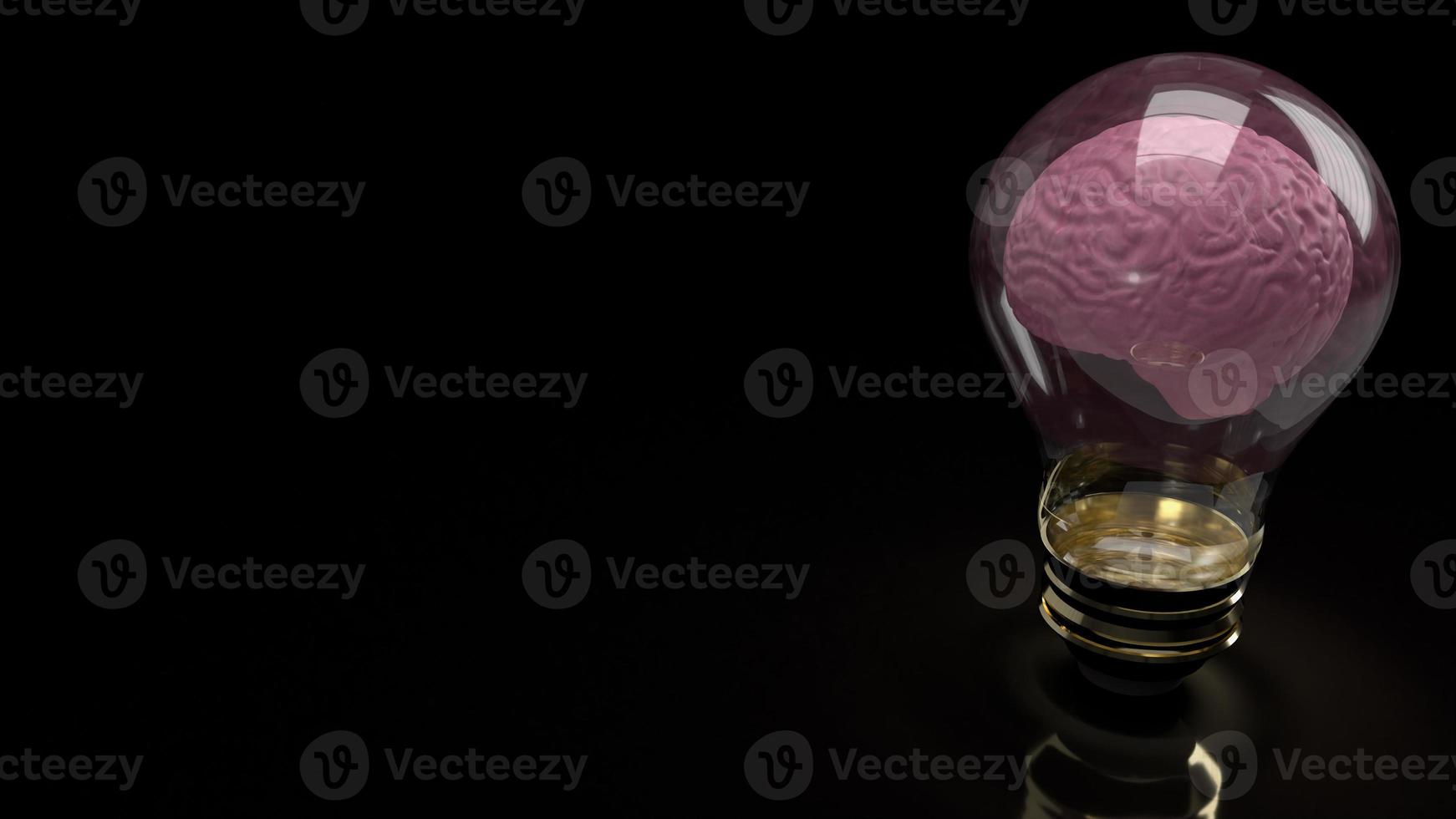 The brain inside light bulb  for education or sci content 3d rendering photo