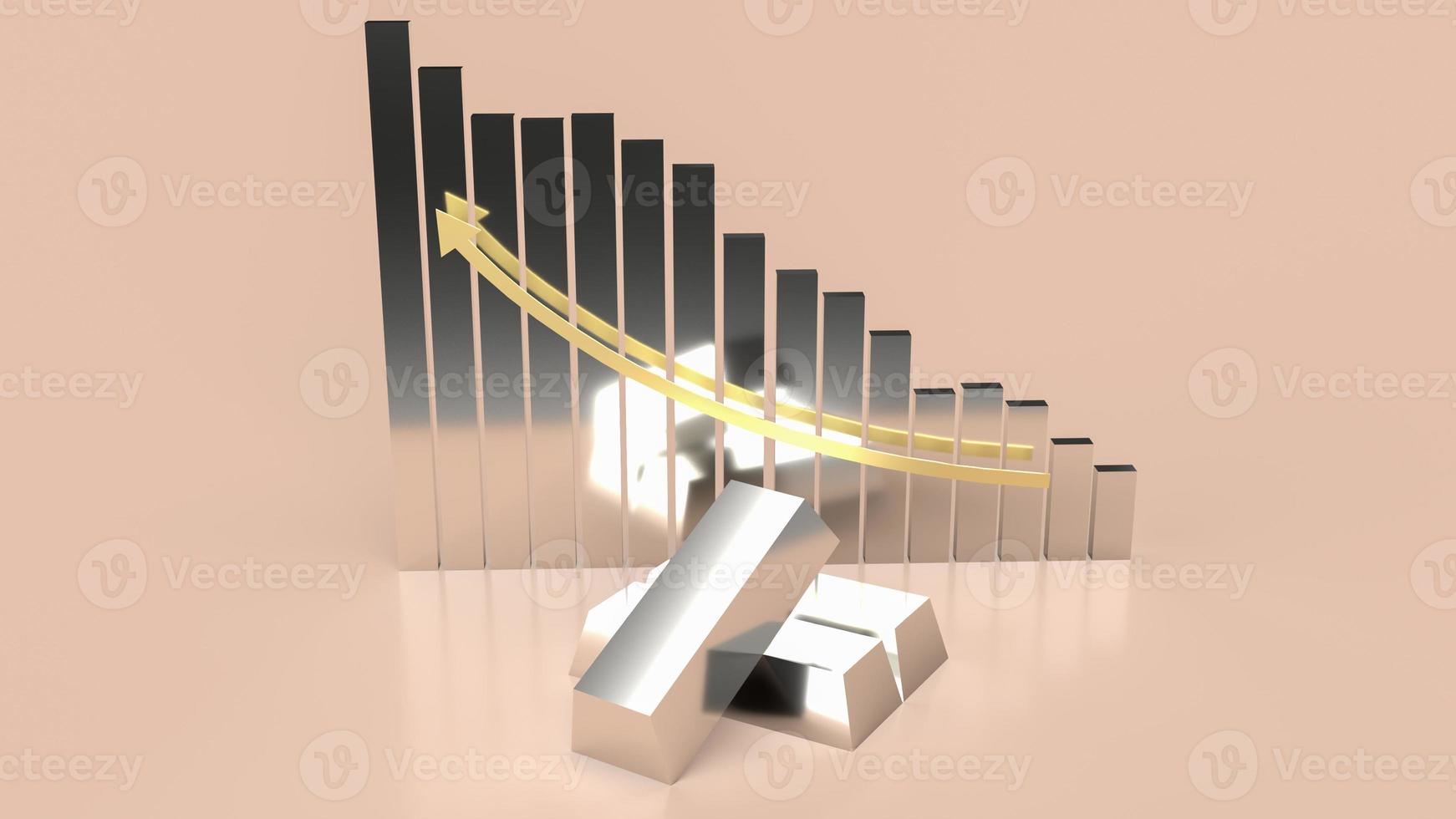 The silver bar for background business content 3d renderin photo