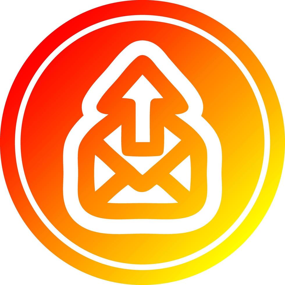 send email circular in hot gradient spectrum vector