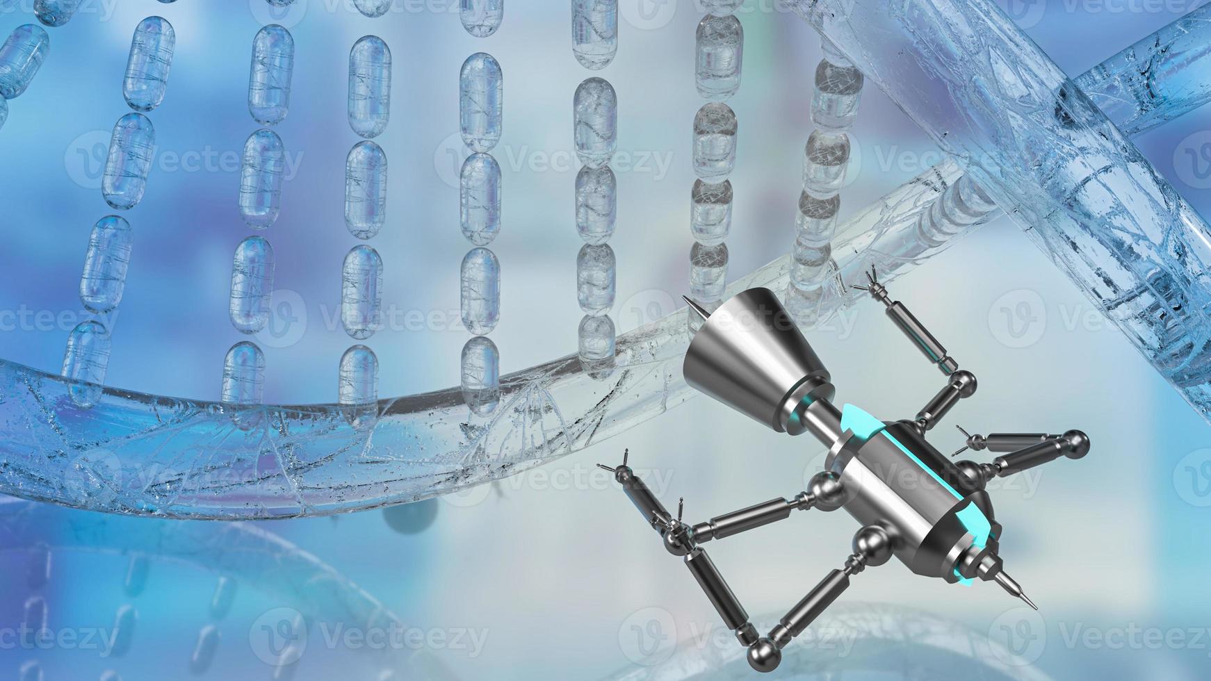 robot and dan for Nanorobotics  concept 3d rendering photo