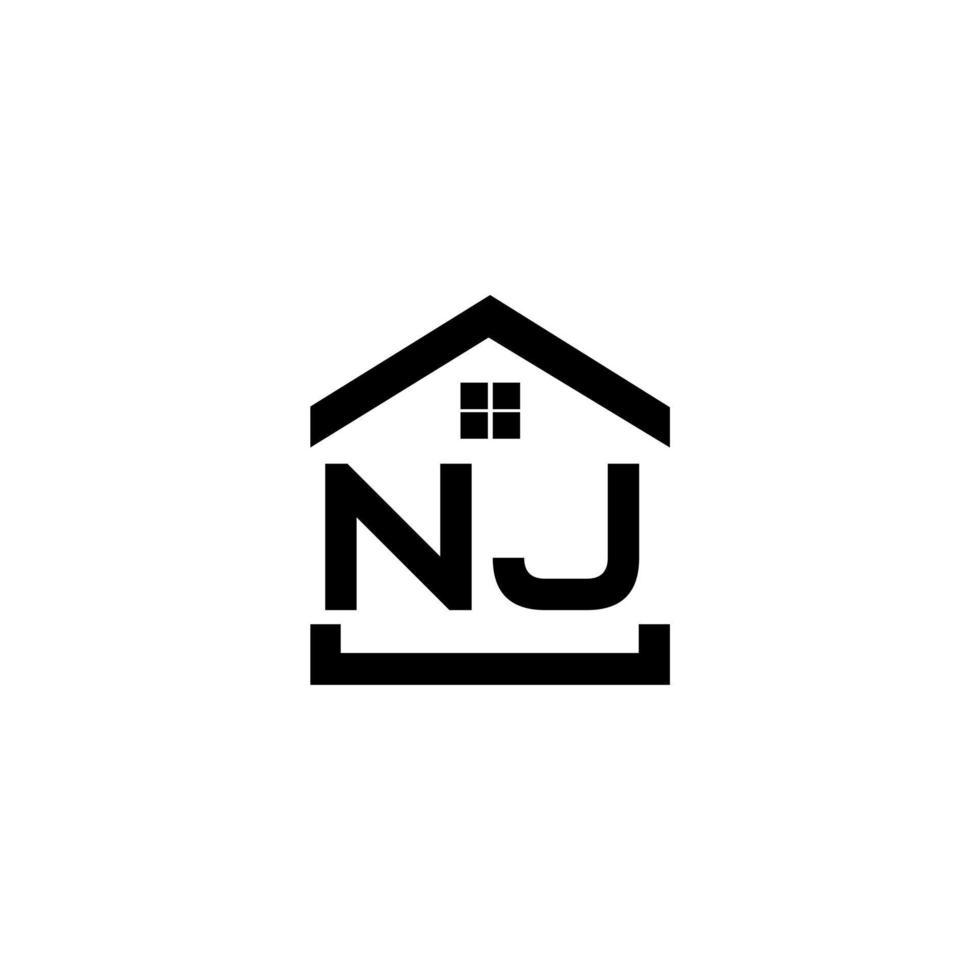 NJ letter logo design on WHITE background. NJ creative initials letter logo concept. NJ letter design. vector