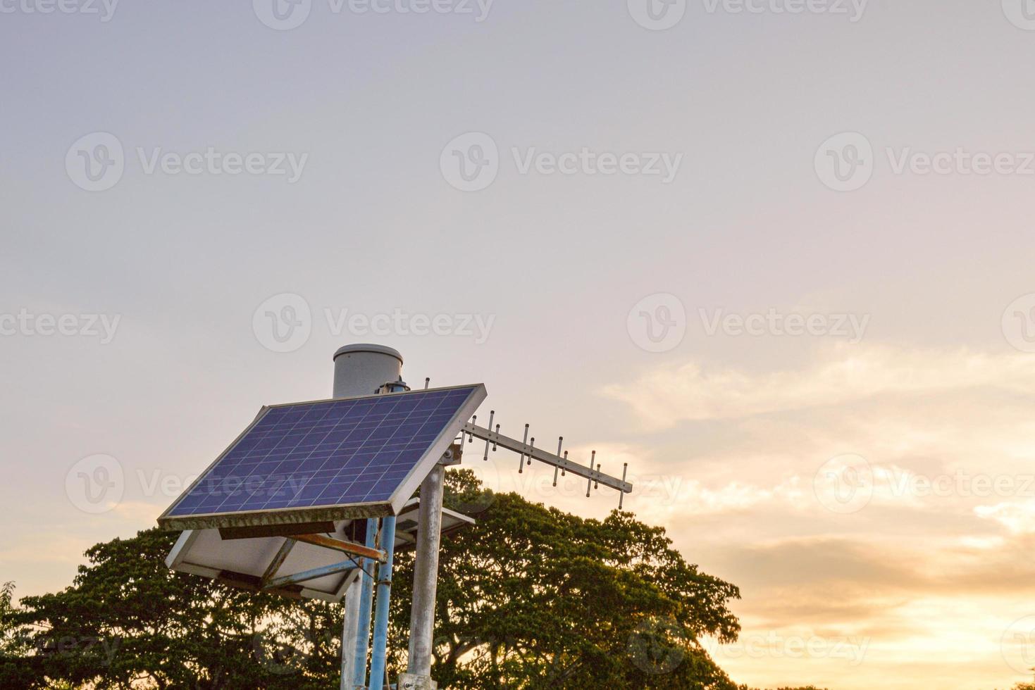 Solar cell antenna, clean energy concept photo