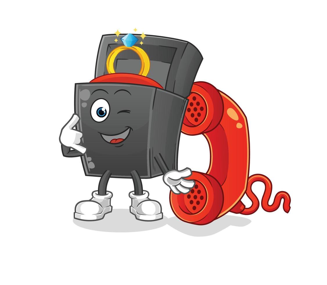 personaje de la caja del anillo de bodas vector