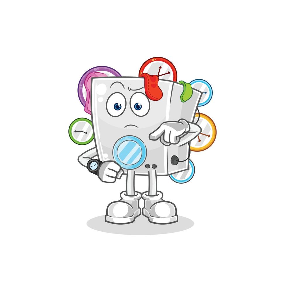 washing machine cartoon mascot vector