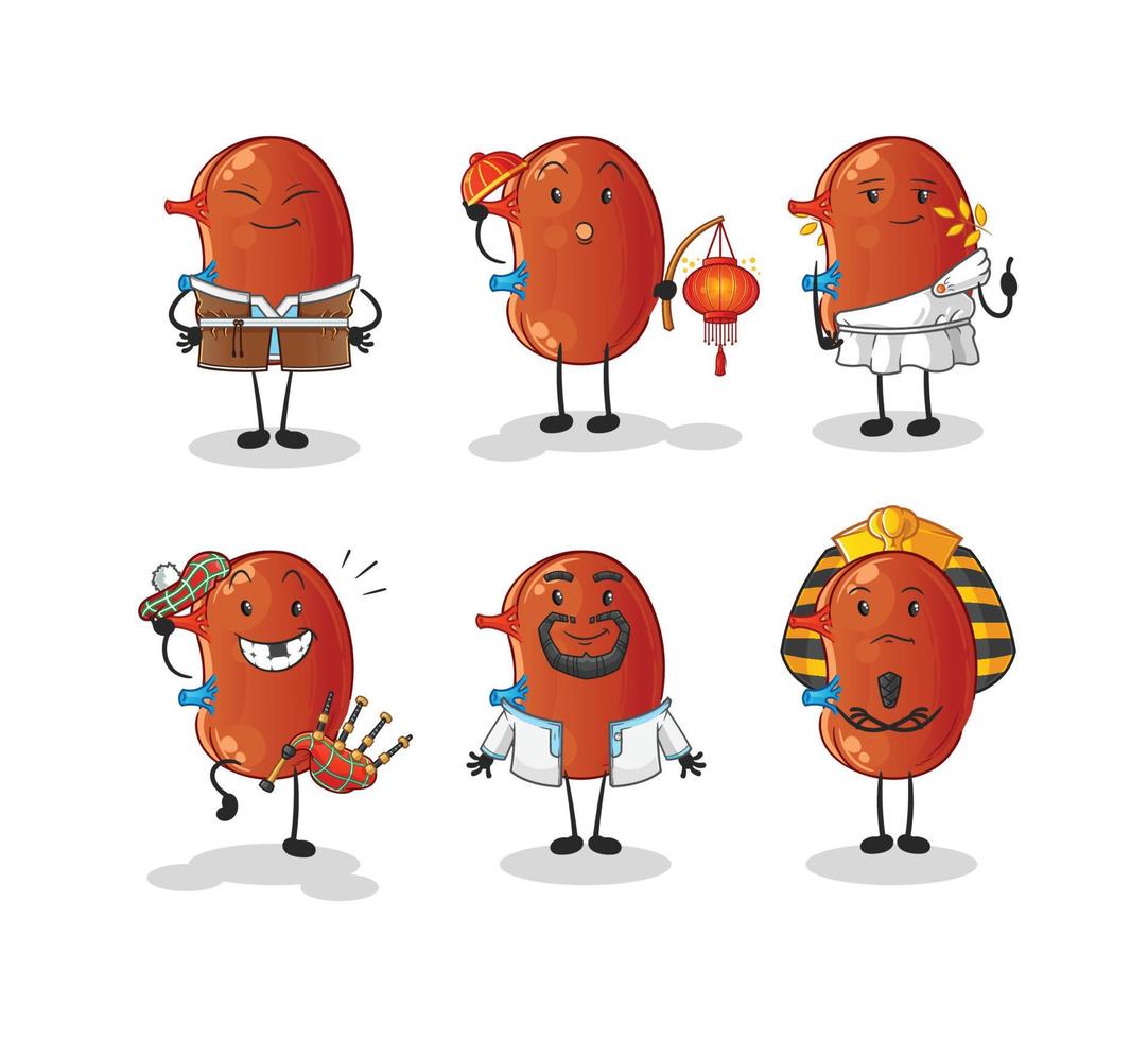 kidney mascot vector