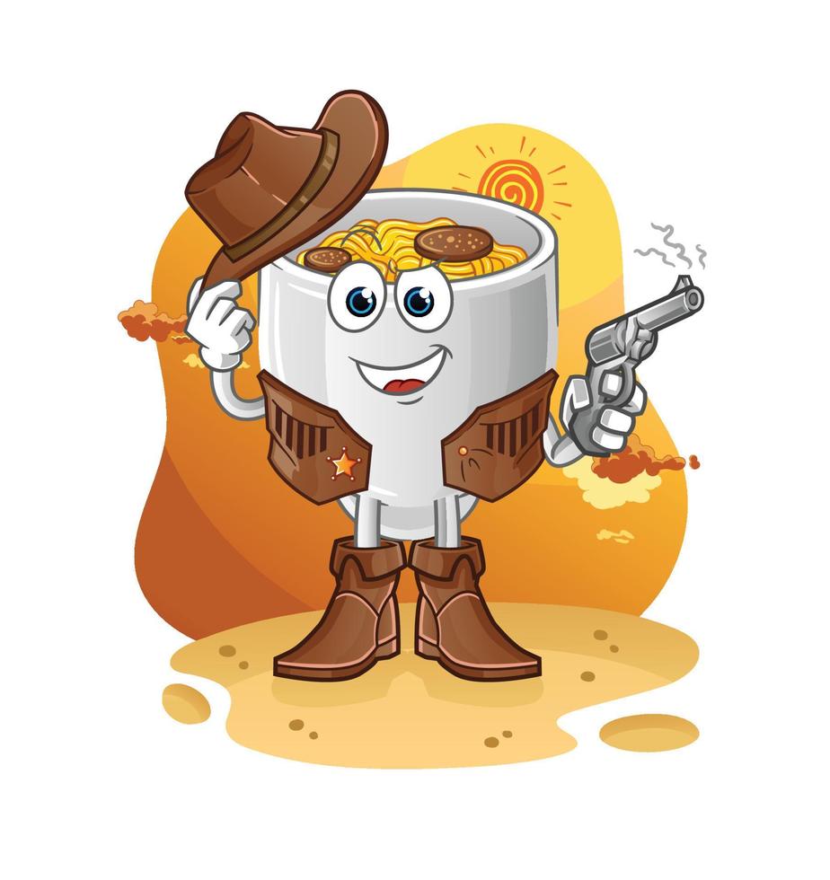 noodle bowl vactor mascot vector