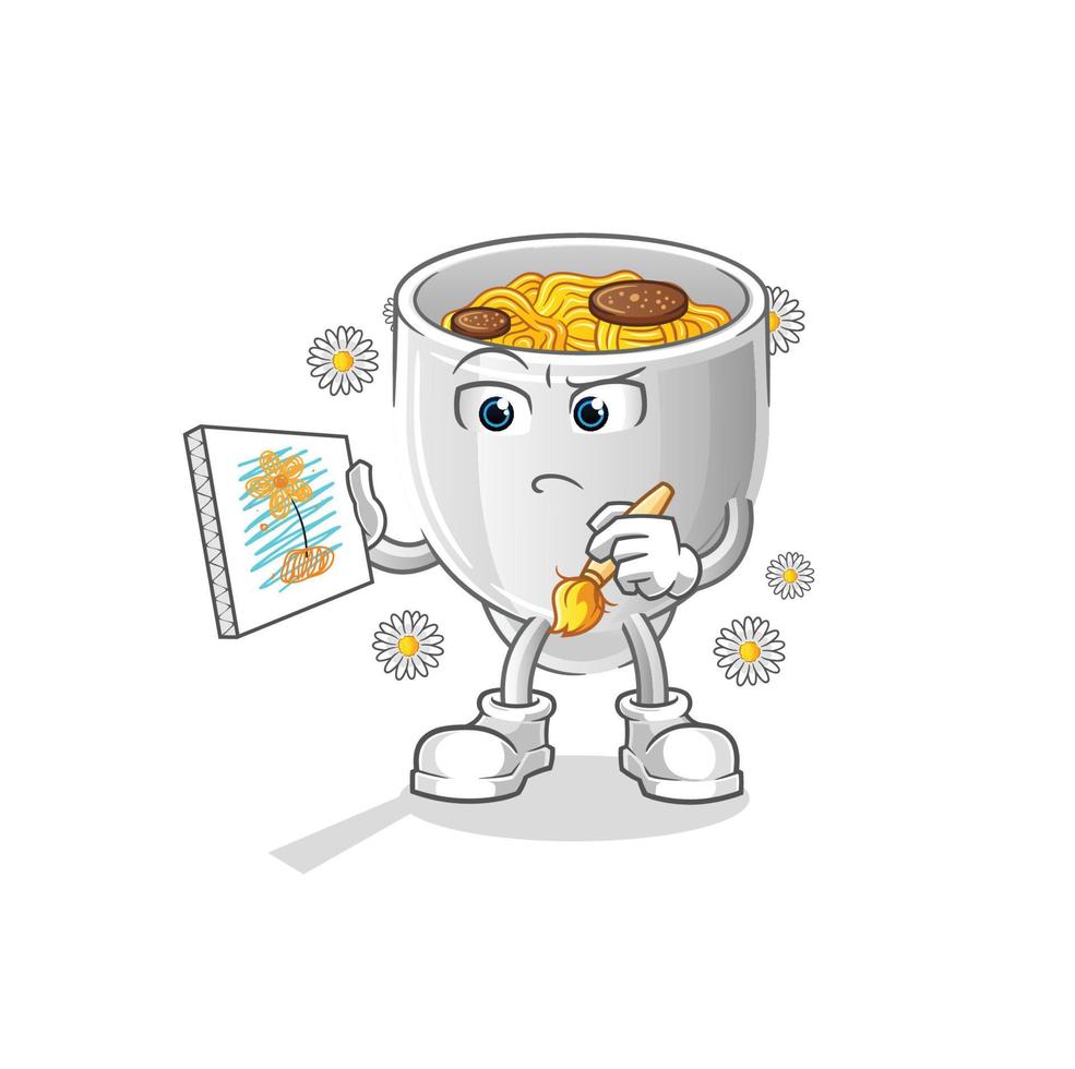 noodle bowl vactor mascot vector