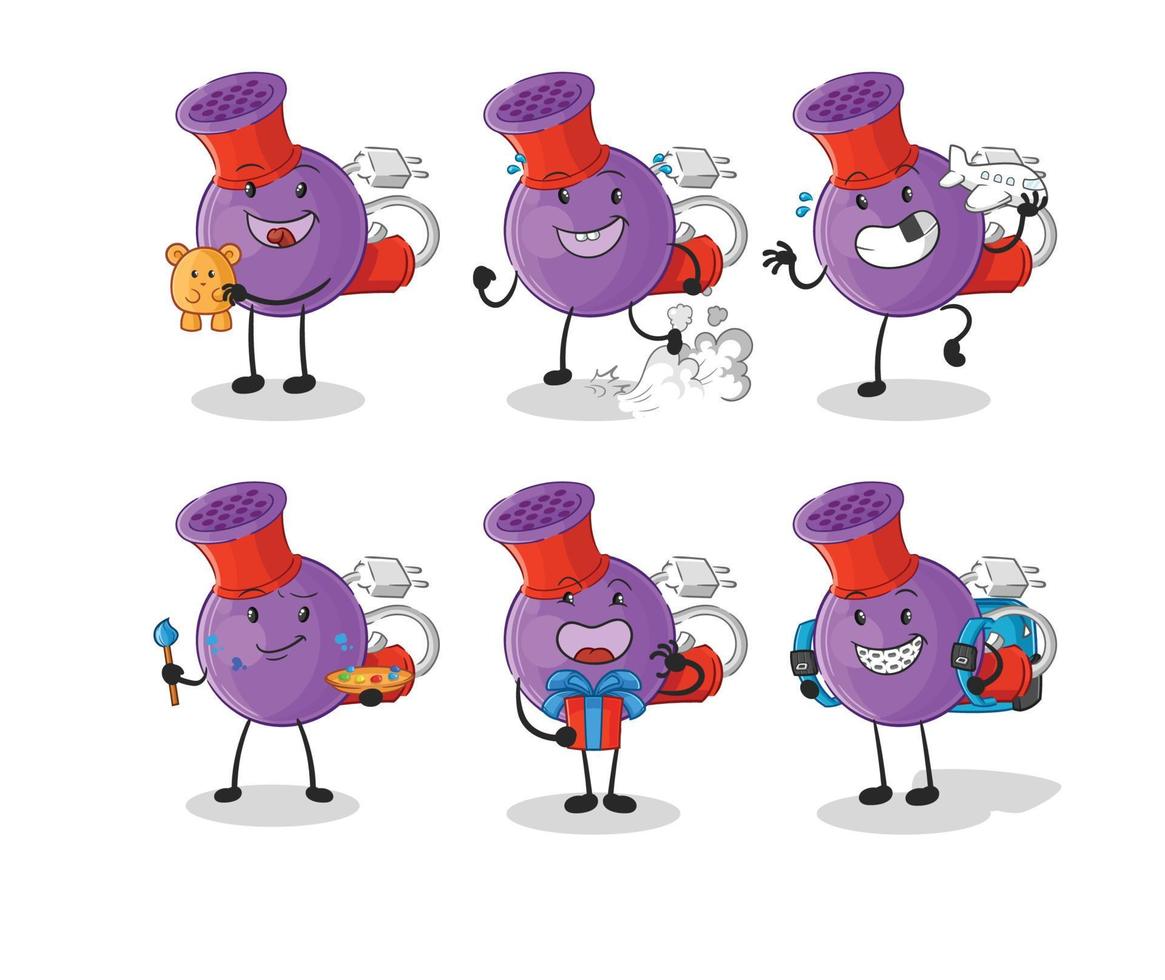 hair dryer cartoon mascot vector