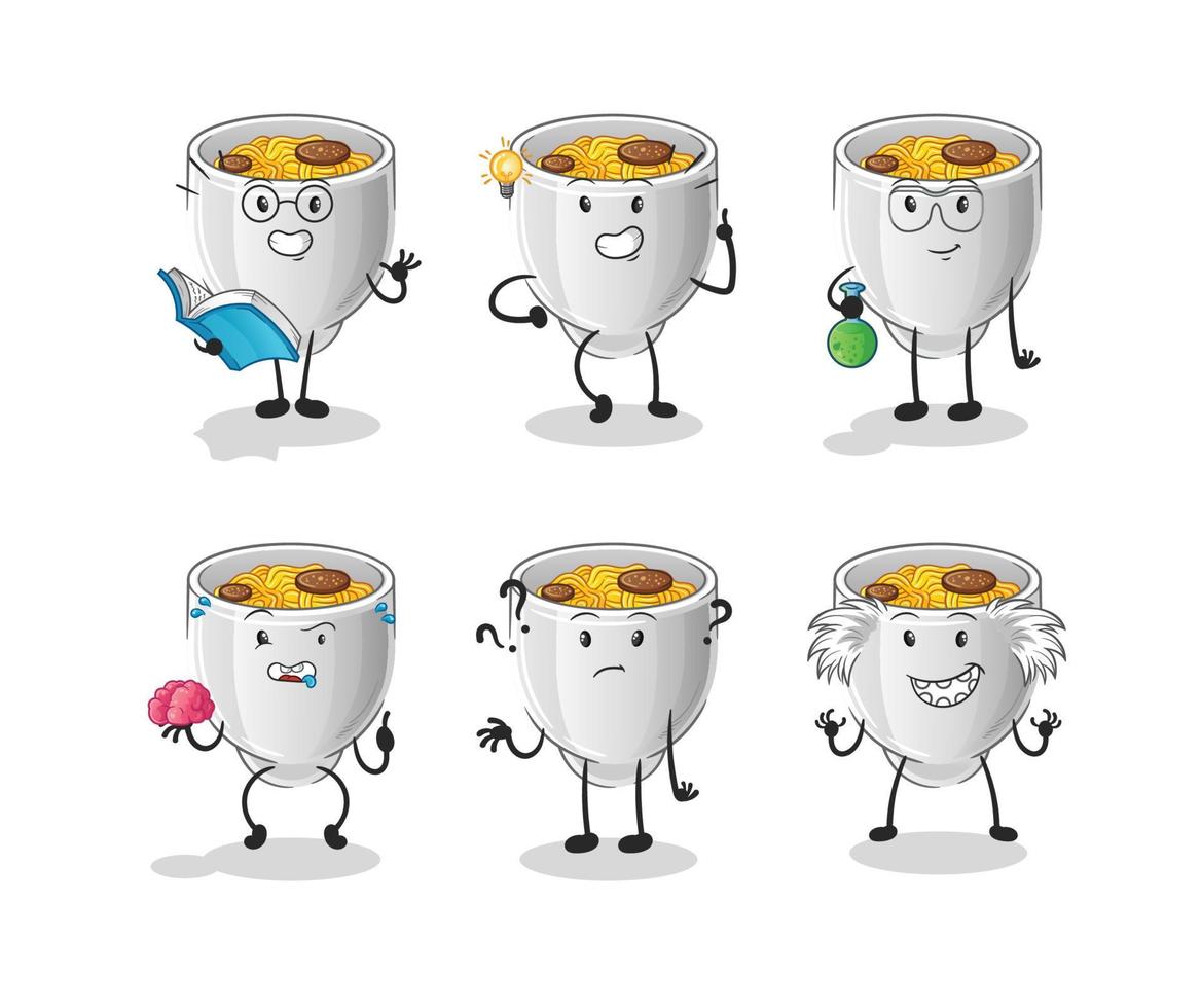noodle bowl vactor mascot vector
