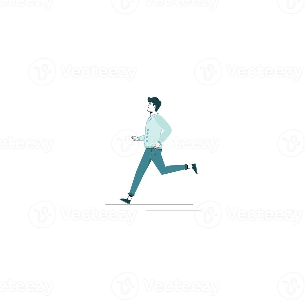 The man is running photo