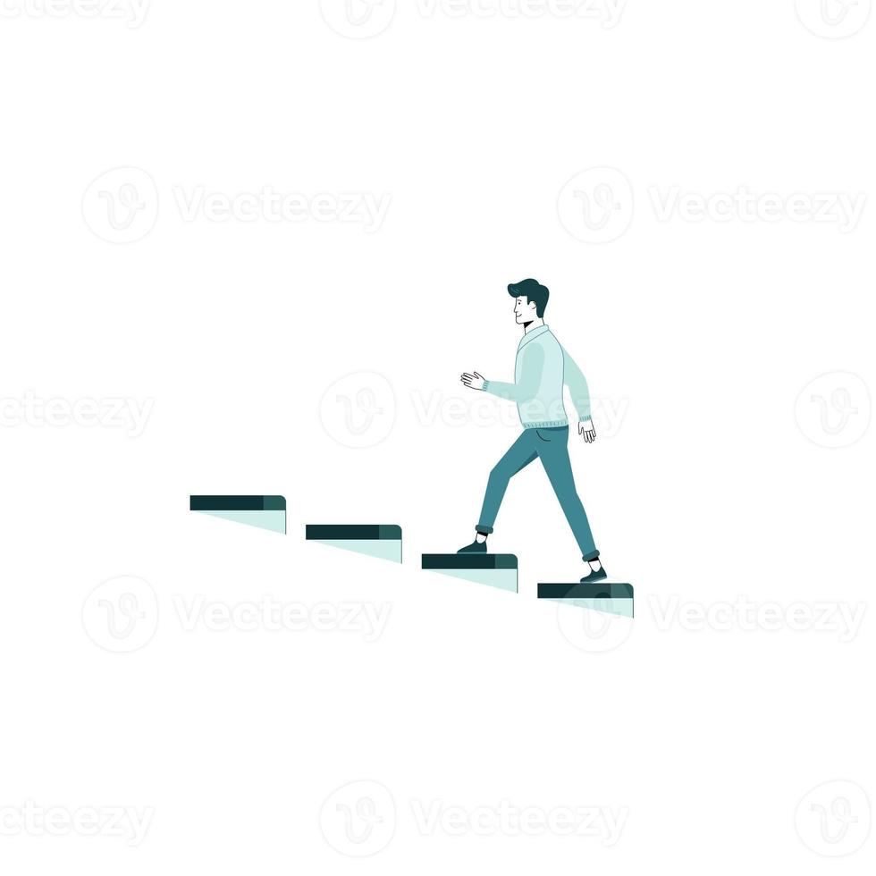 Man walk up on the ladder photo