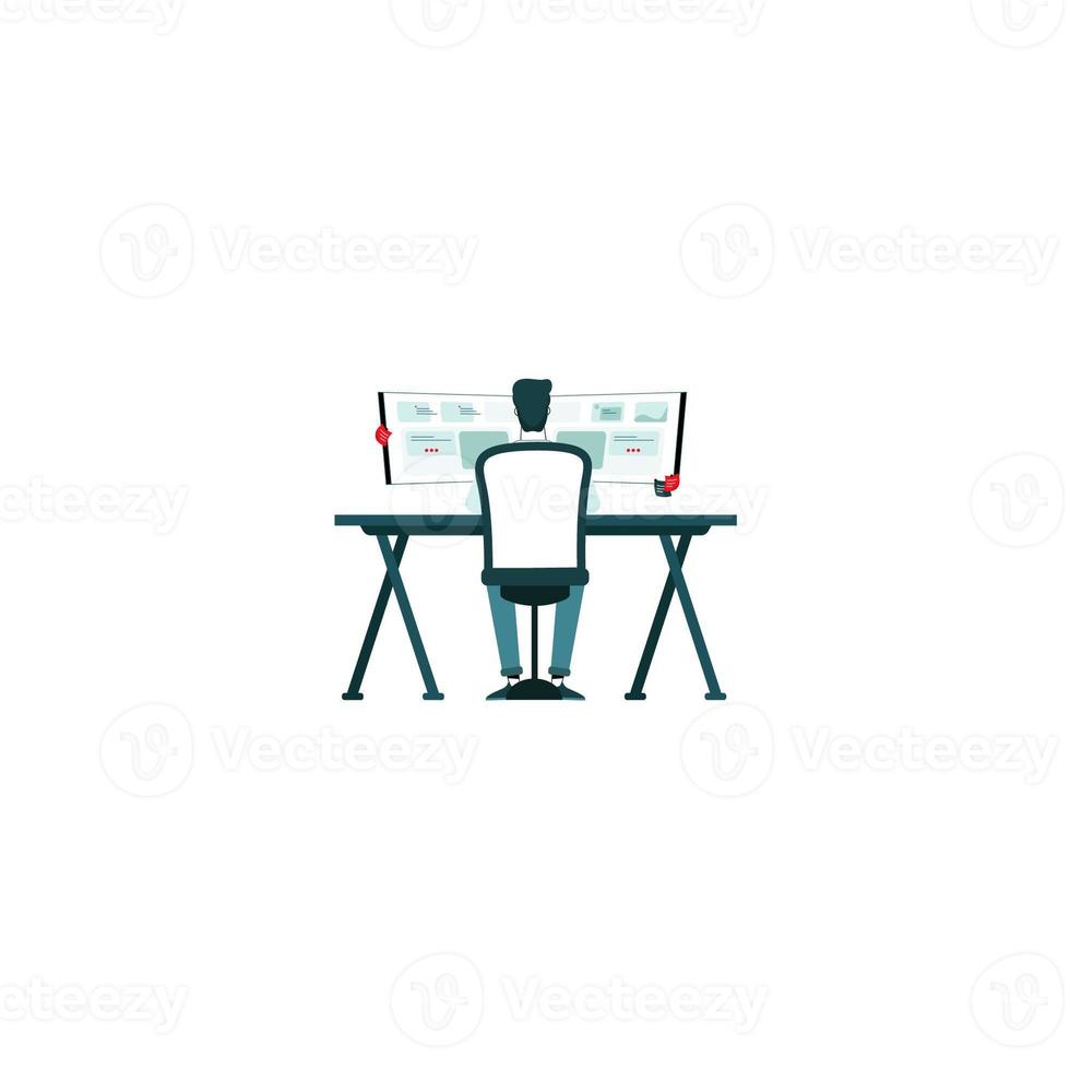 Man Using A Computer photo