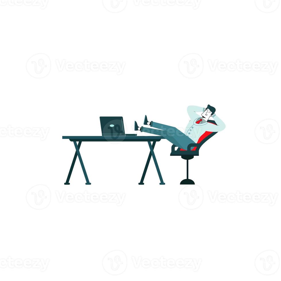 Man Relaxing At The Table photo