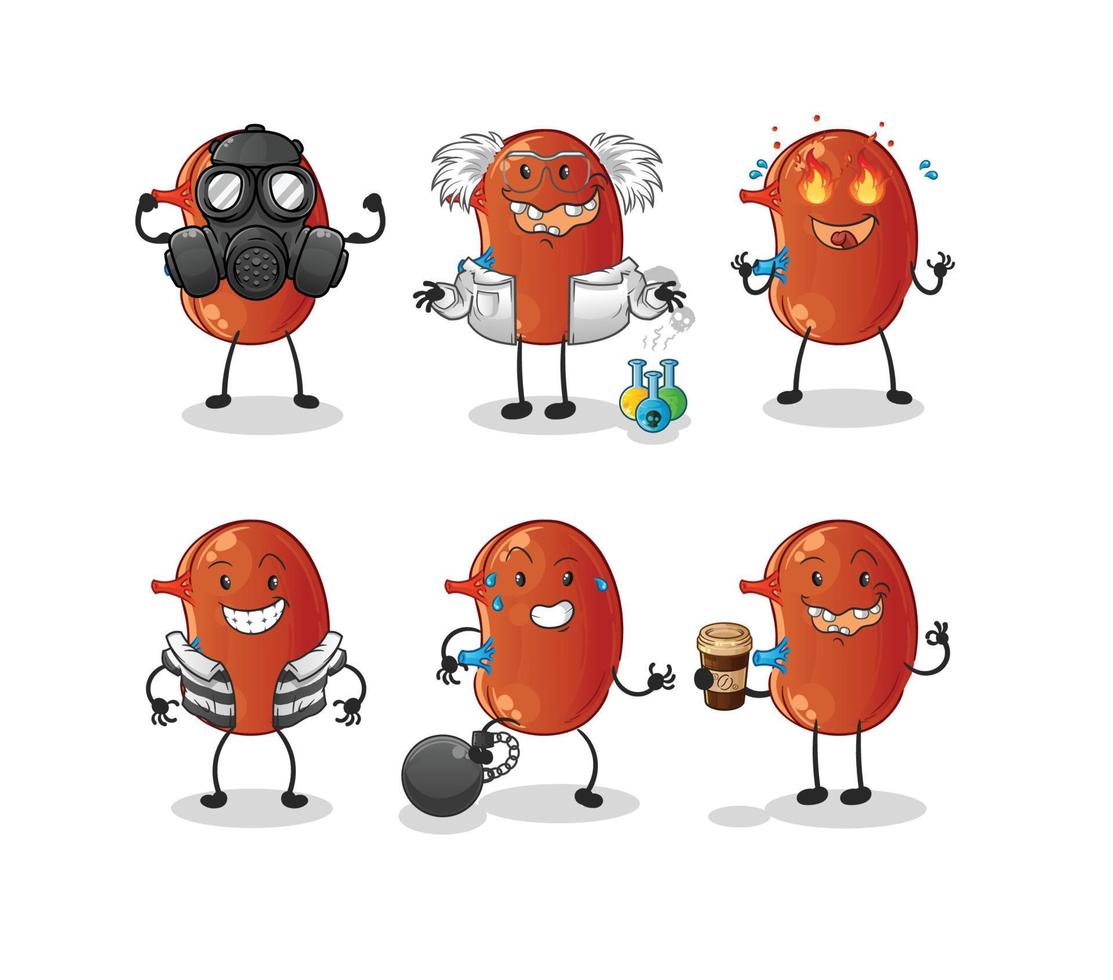 kidney mascot vector