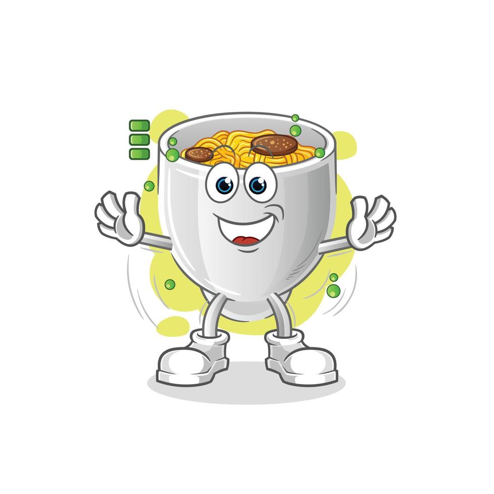 noodle bowl vactor mascot vector