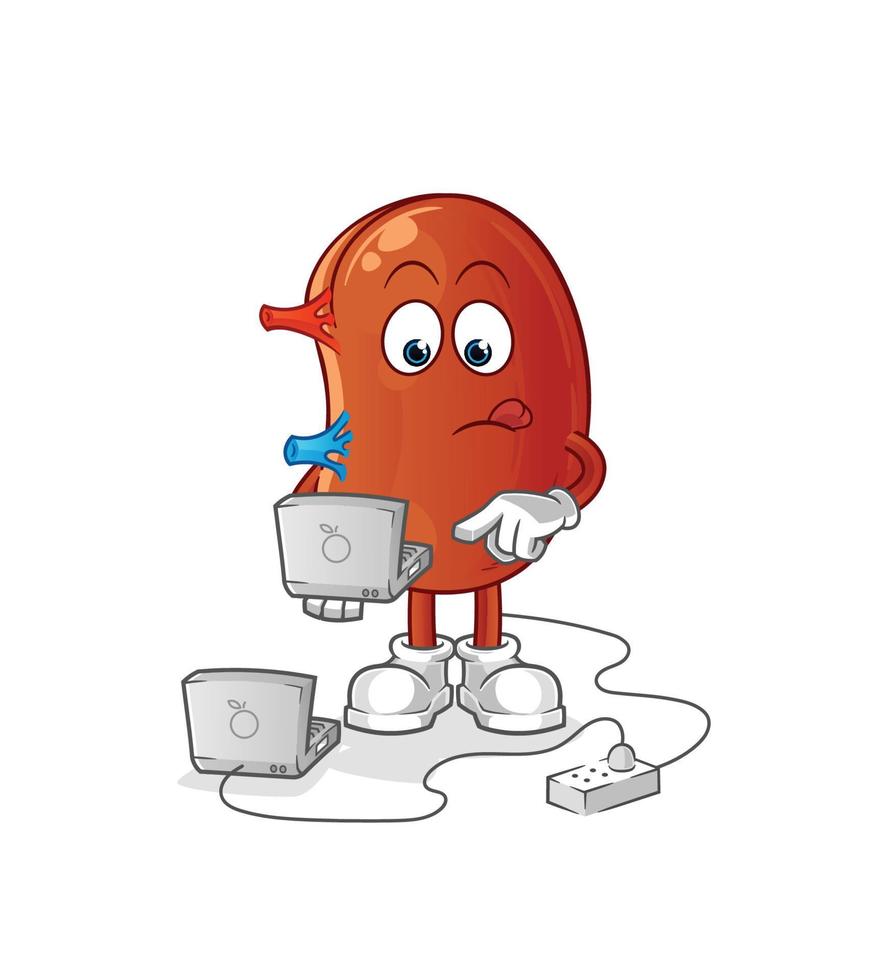 kidney mascot vector