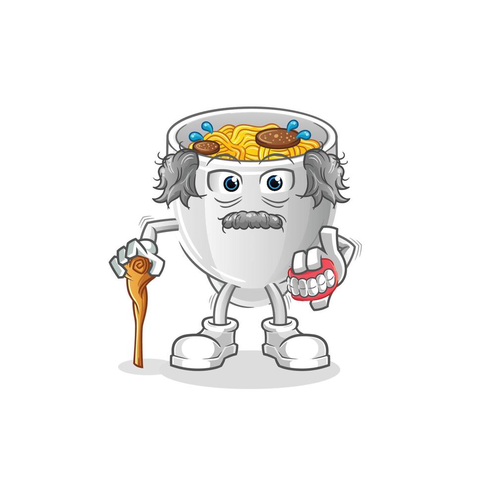 noodle bowl vactor mascot vector