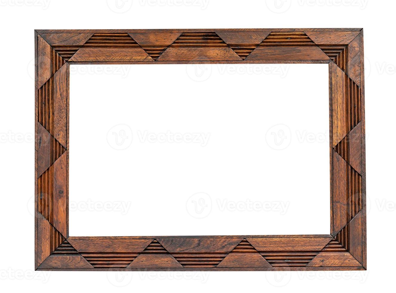 Wooden frame isolated on white background ,include path photo