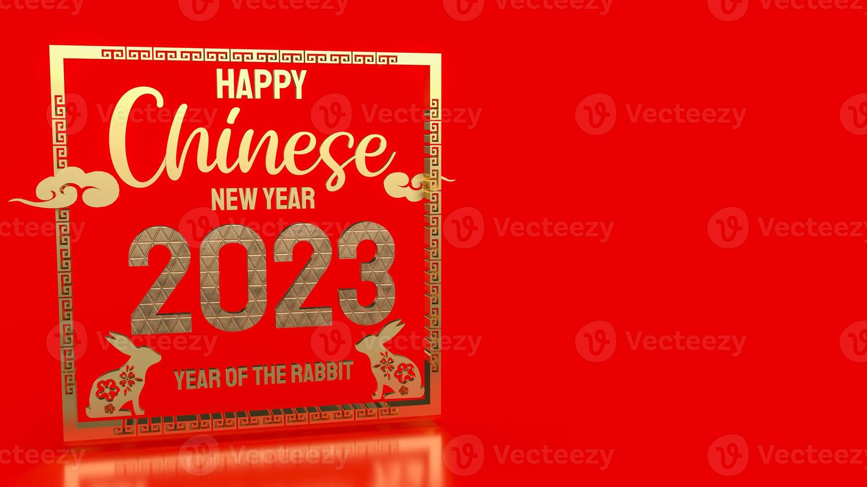 The Chinese New Year 2023 year of the rabbit 3d rendering photo