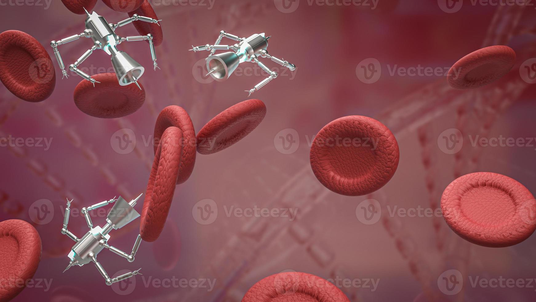 The blood cell and nano bot for sci or education concept 3d rendering photo