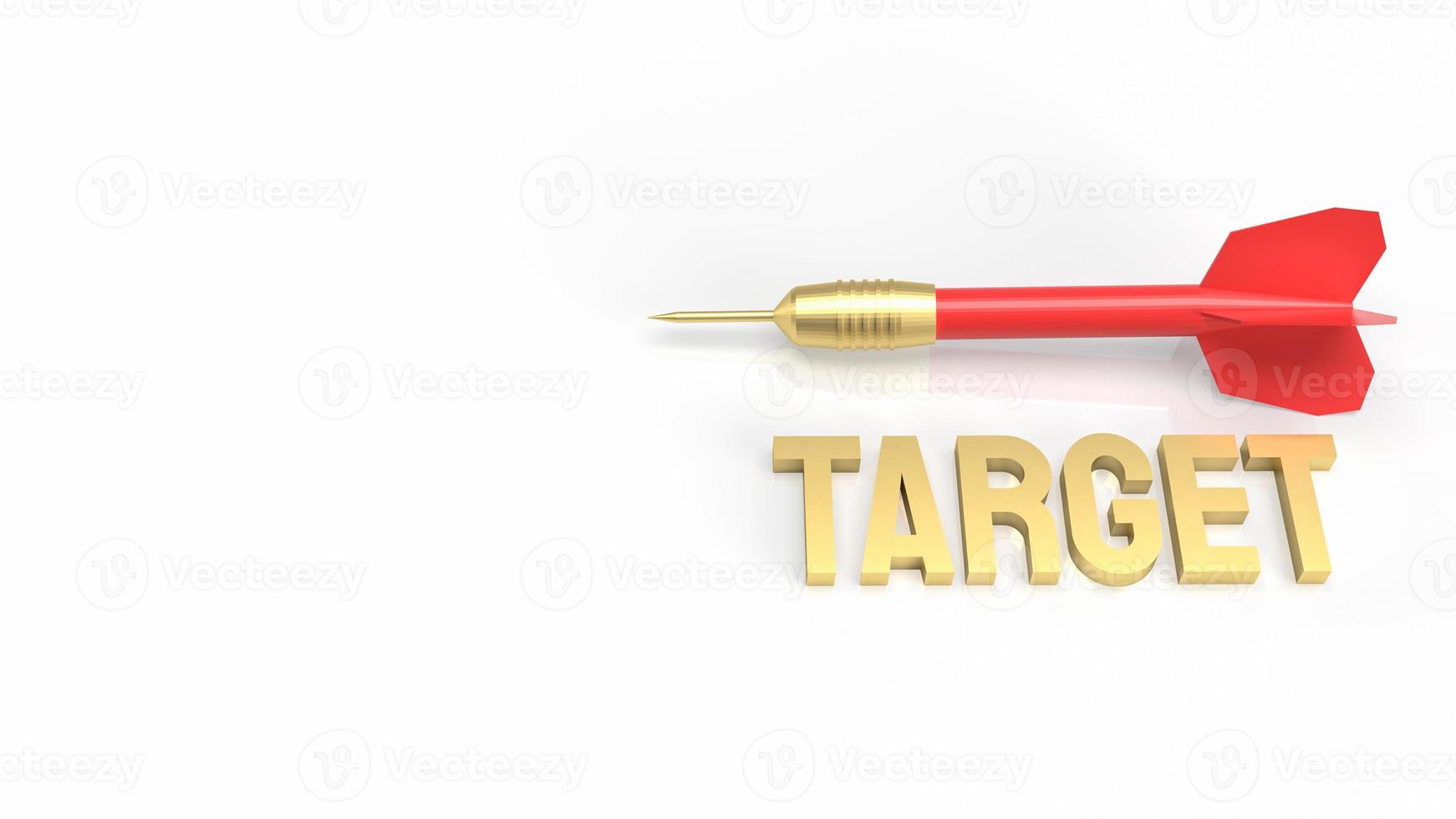 The darts and gold target on white background for business concept 3d rendering photo