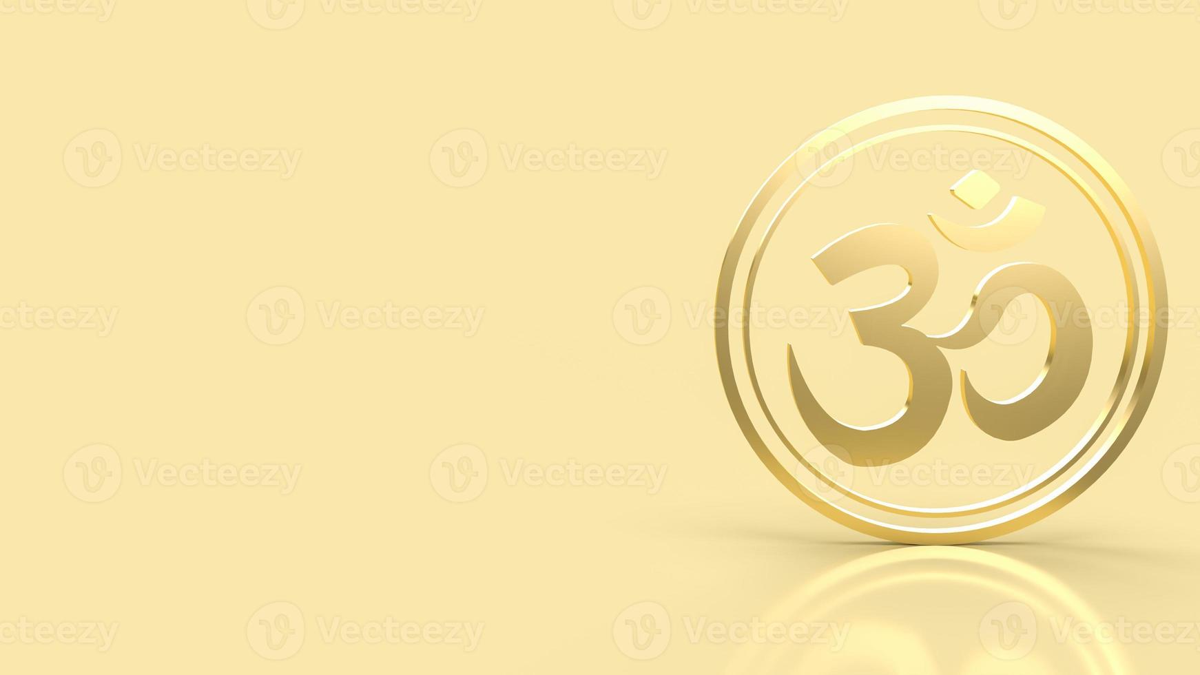 The  hindu ohm or om gold for religion concept 3d rendering photo