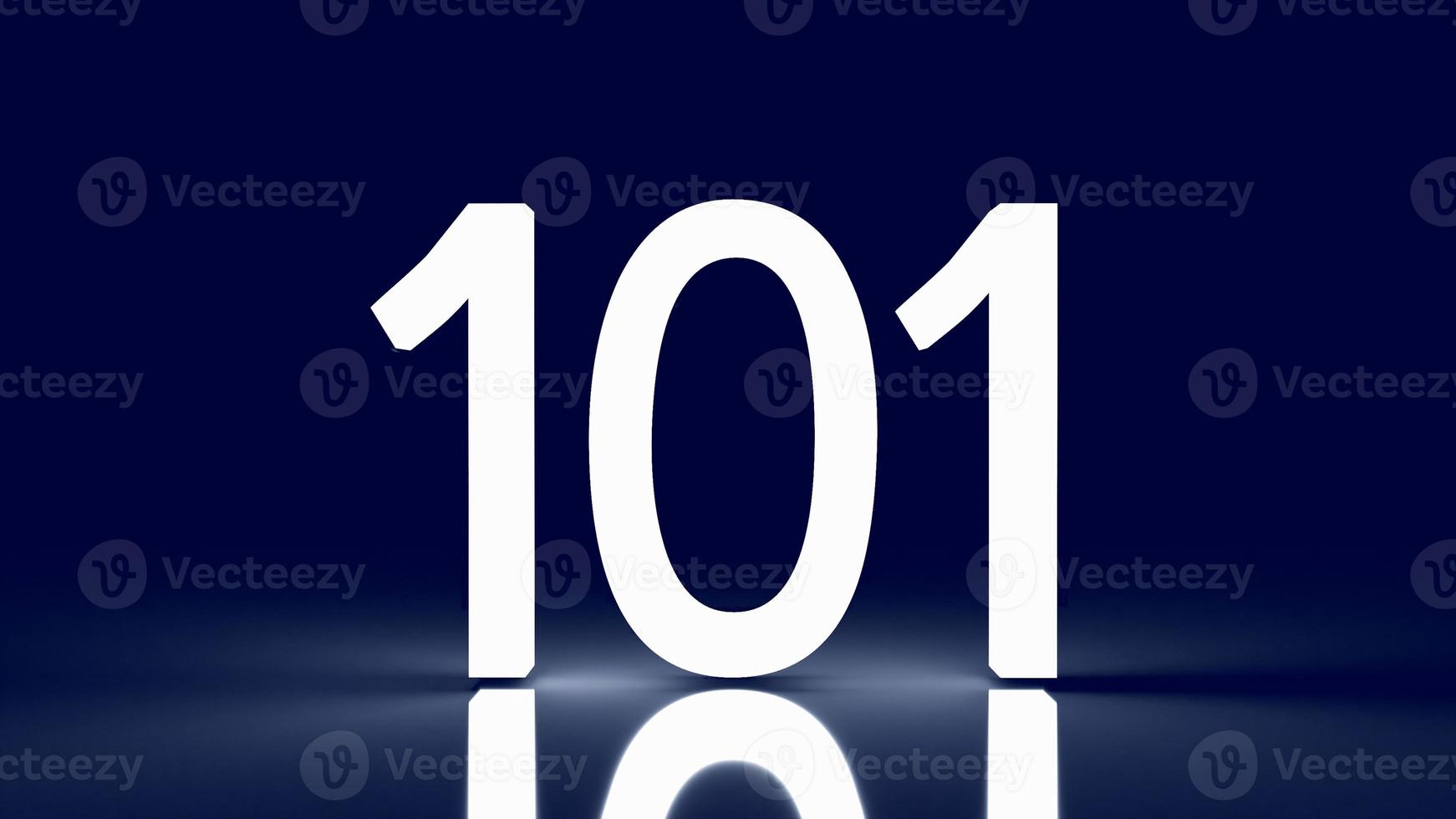 The 101 number glow in the dark for business concept 3d rendering photo
