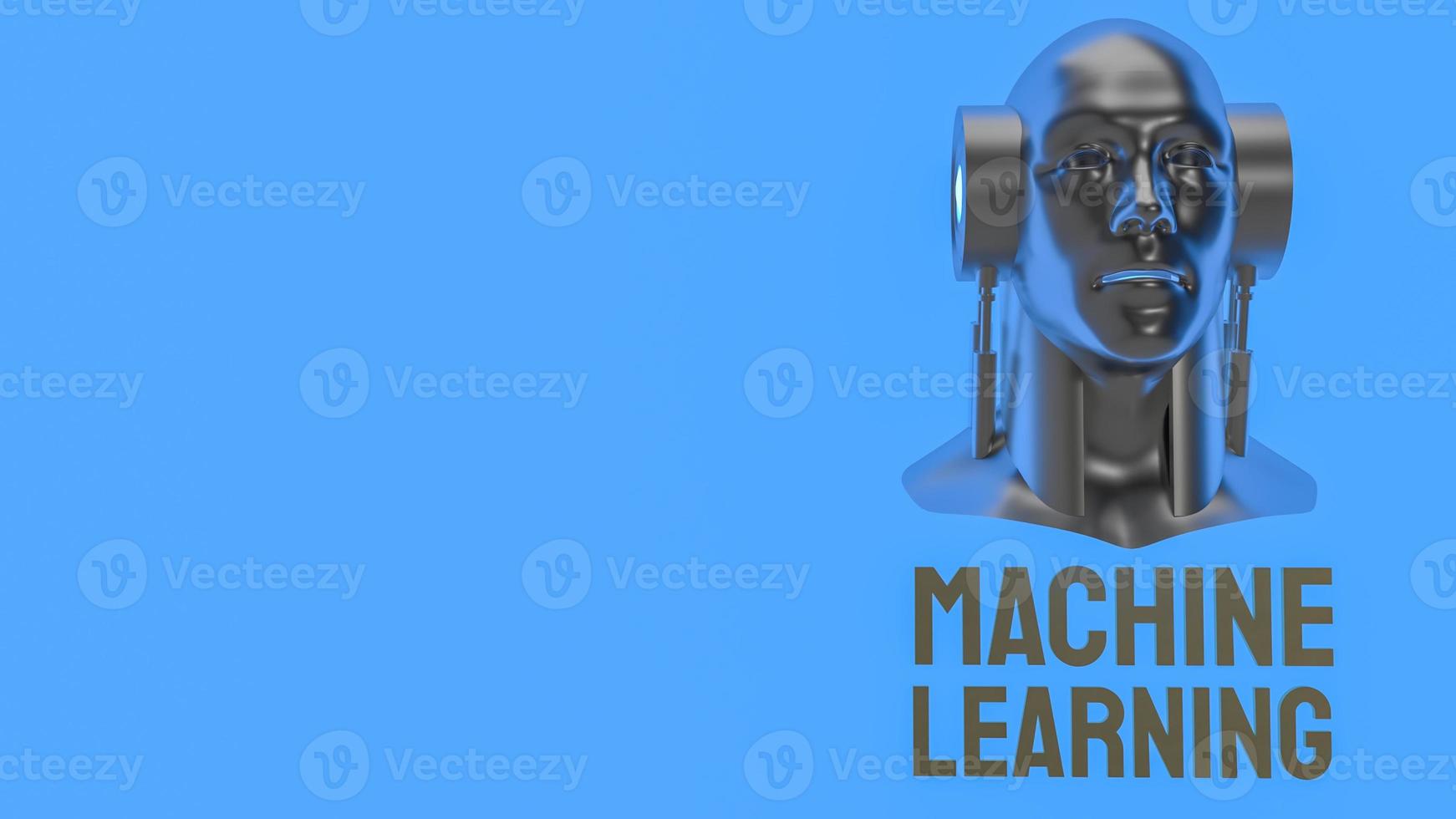 The robot head for sci and technology or machine learning content 3d rendering photo