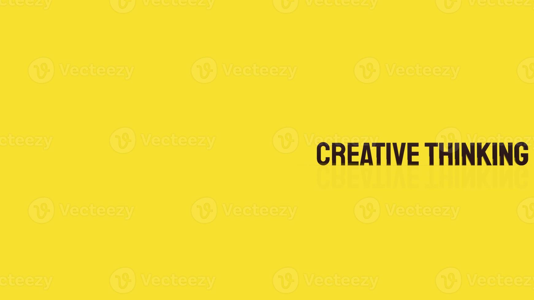 The  creative word on yellow background for idea concept 3d rendering photo