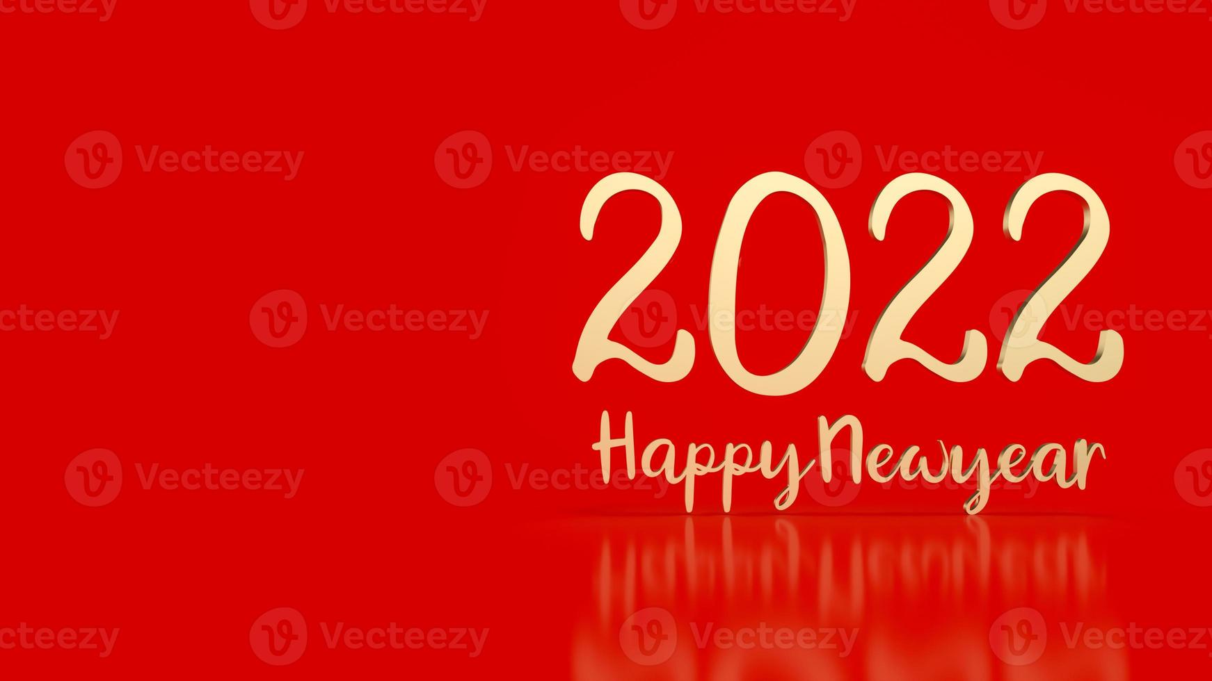 gold number 2022 on red background for happy new year concept 3d rendering photo